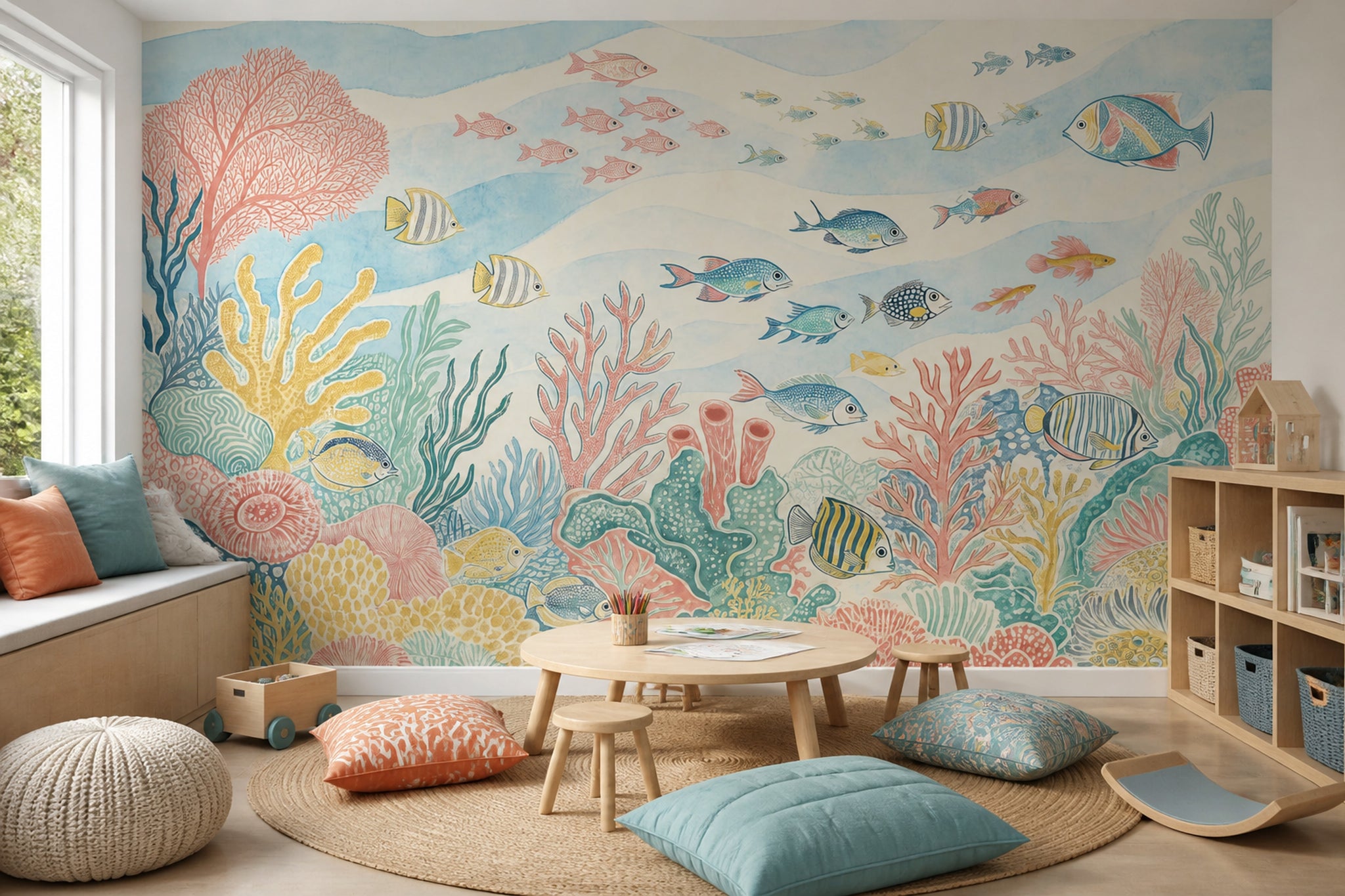 Underwater Wallpaper Coral Reef Tropical Fish Removable Wall Decor
