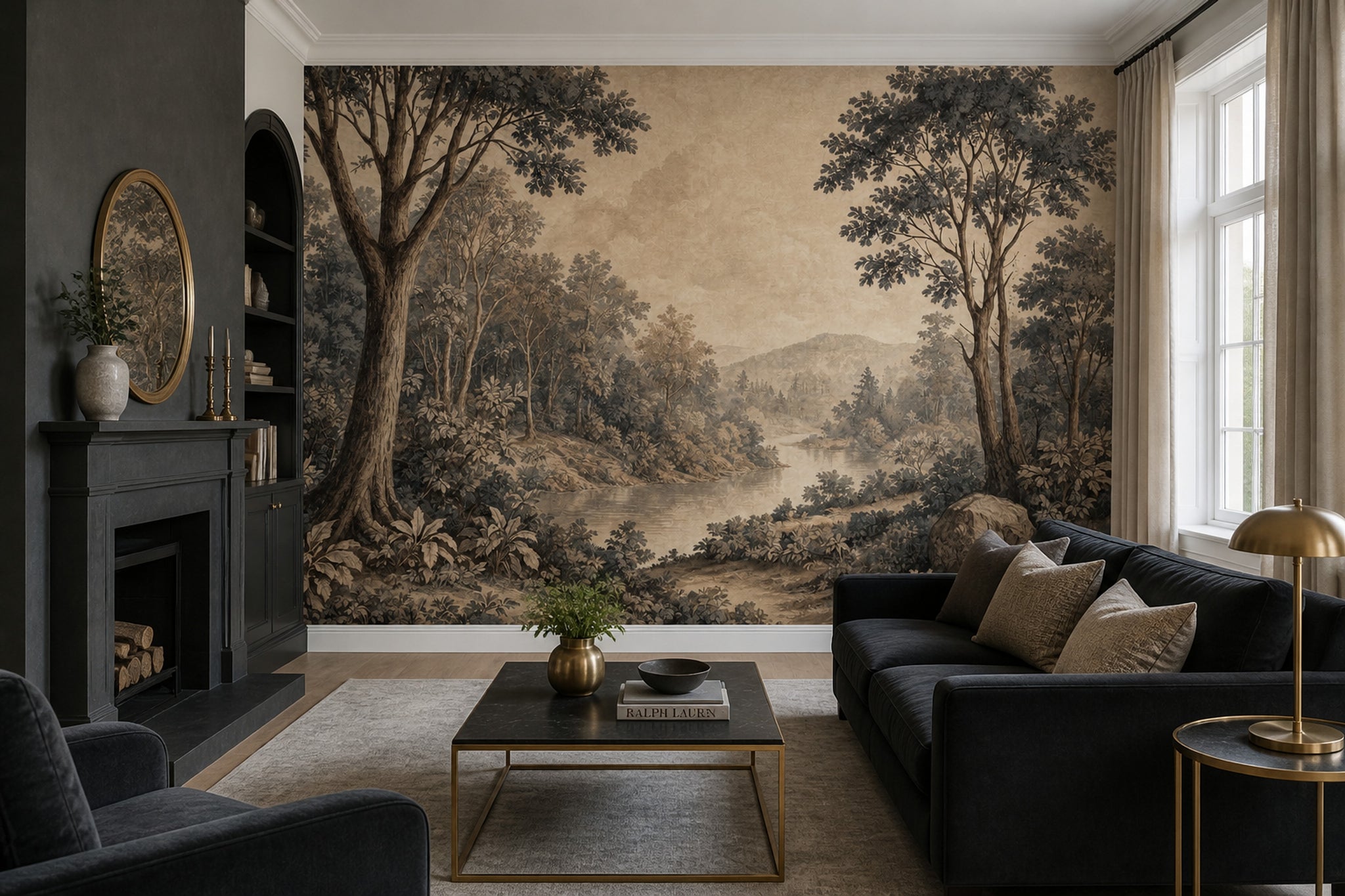 Vintage Landscape Wallpaper Forest Scenic Wallpaper Wall Mural