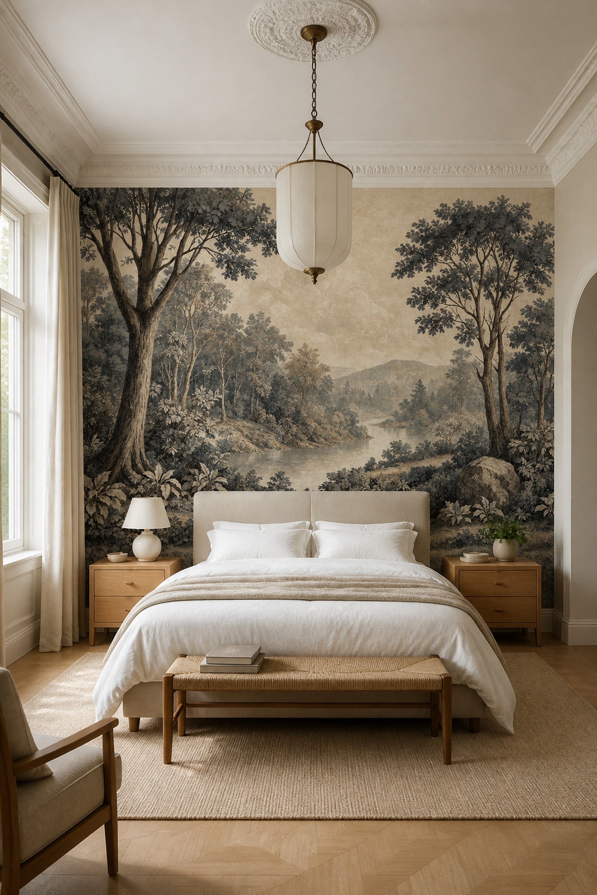 Vintage Landscape Wallpaper Forest Scenic Wallpaper Wall Mural