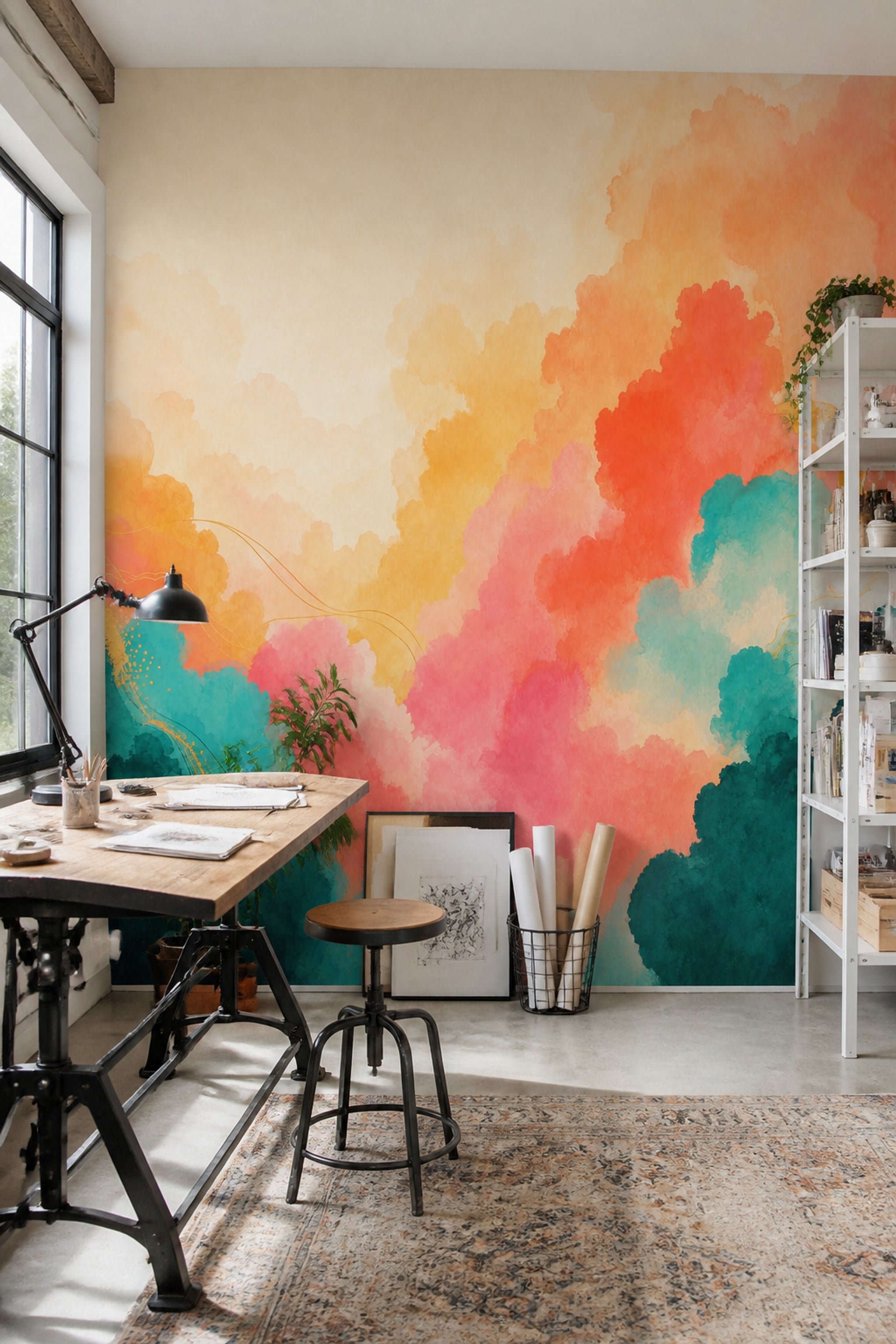 Watercolor Texture Wallpaper Abstract Soft Wash Wall Mural