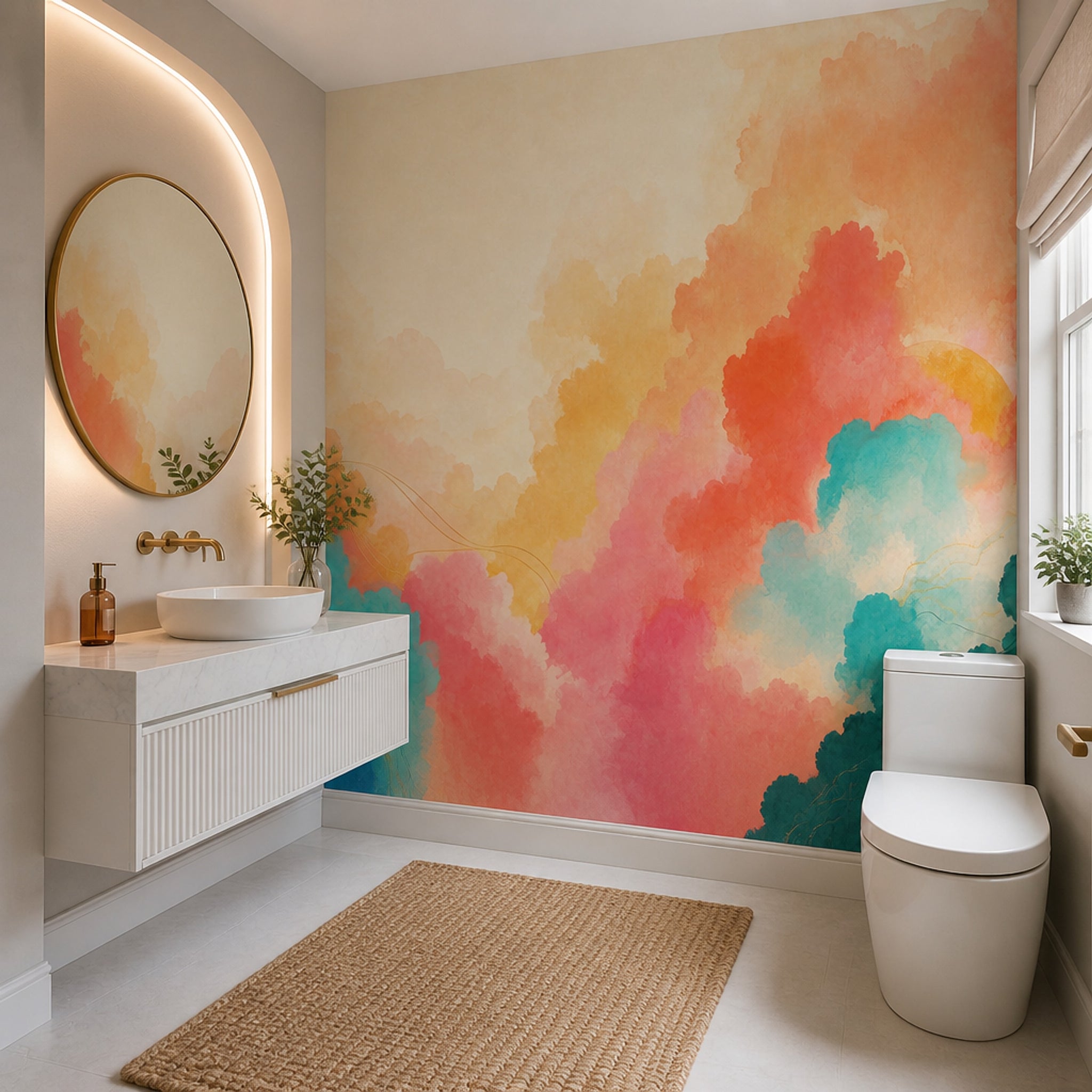 Watercolor Texture Wallpaper Abstract Soft Wash Wall Mural