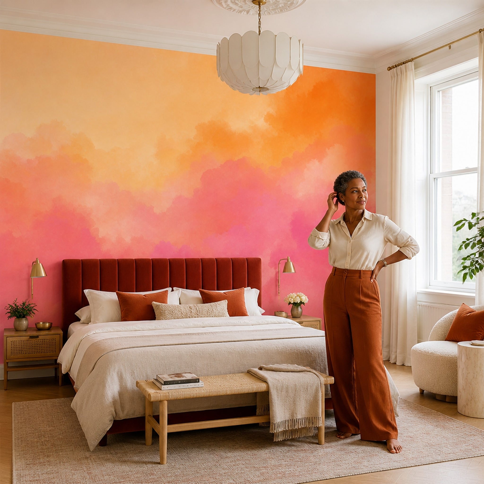 Watercolor Texture Wallpaper Pastel Wash Removable Soft Gradient Wall Decor