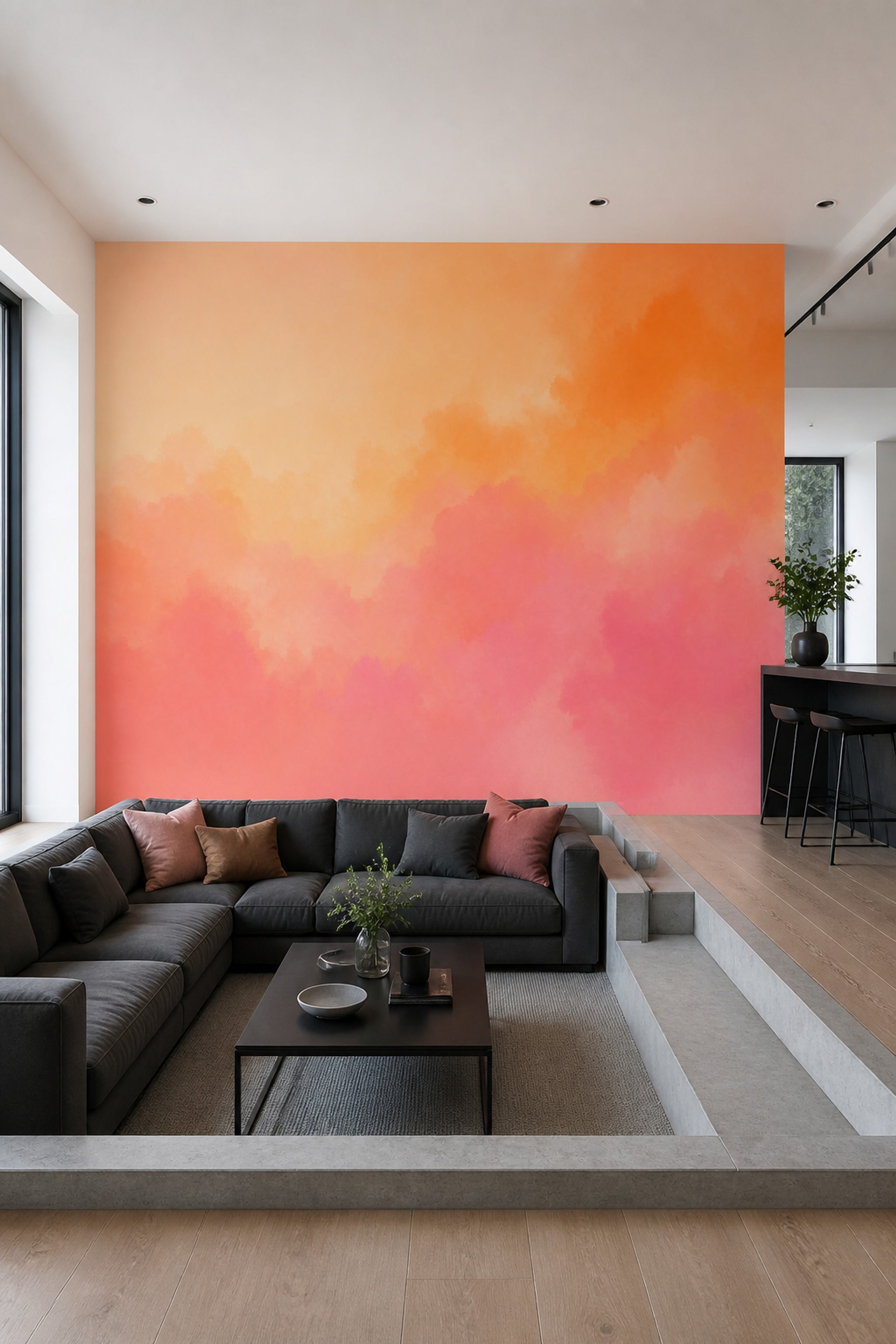 Watercolor Texture Wallpaper Pastel Wash Removable Soft Gradient Wall Decor
