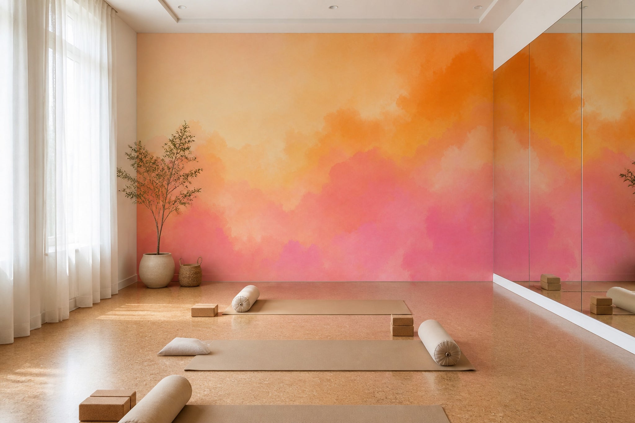 Watercolor Texture Wallpaper Pastel Wash Removable Soft Gradient Wall Decor
