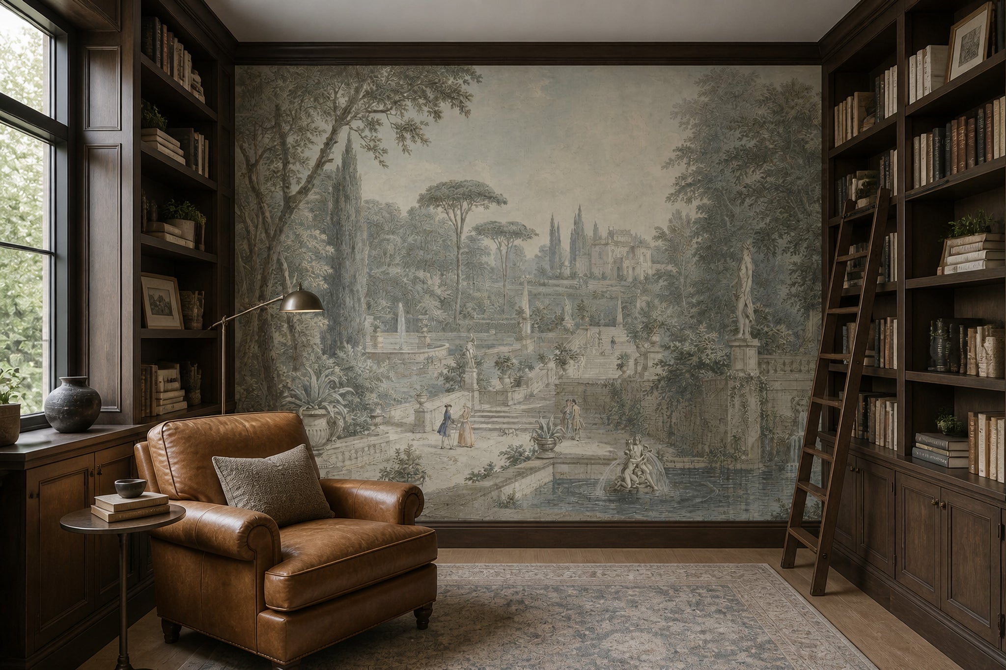 Vintage Landscape Wallpaper Classical Garden European Villa Wall Mural