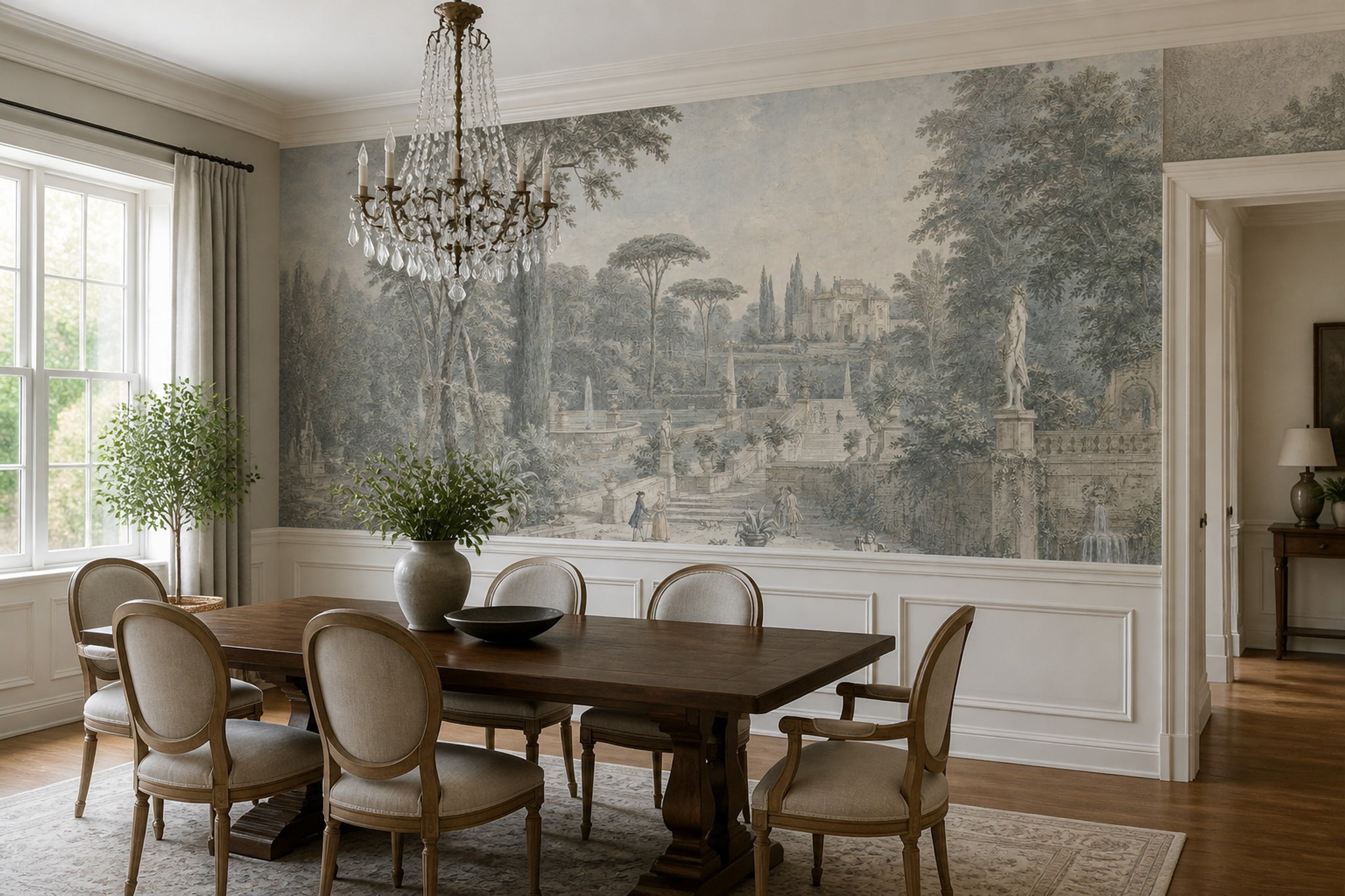 Vintage Landscape Wallpaper Classical Garden European Villa Wall Mural