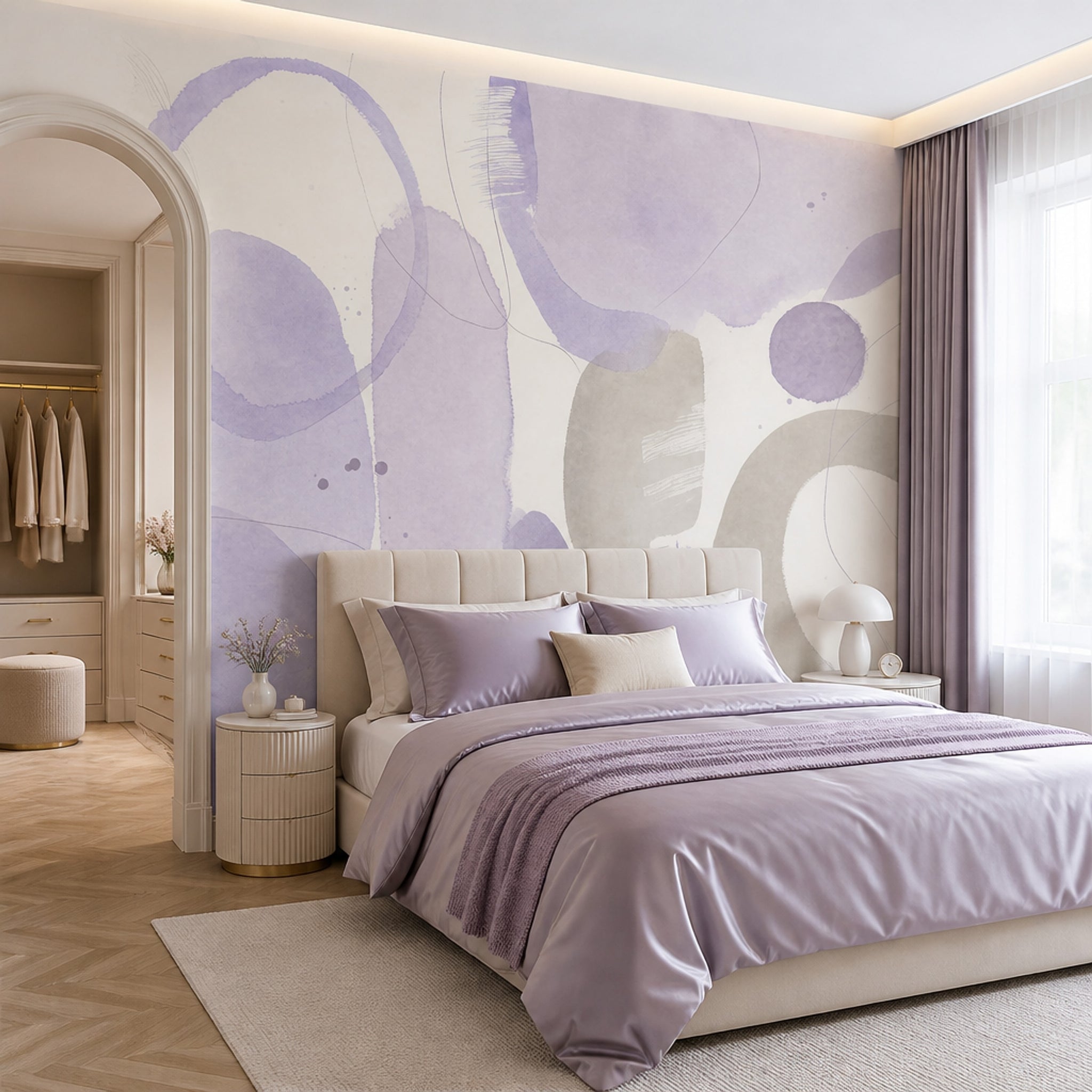 Watercolor Texture Wallpaper Abstract Wash Soft Neutral Removable Wall Decor