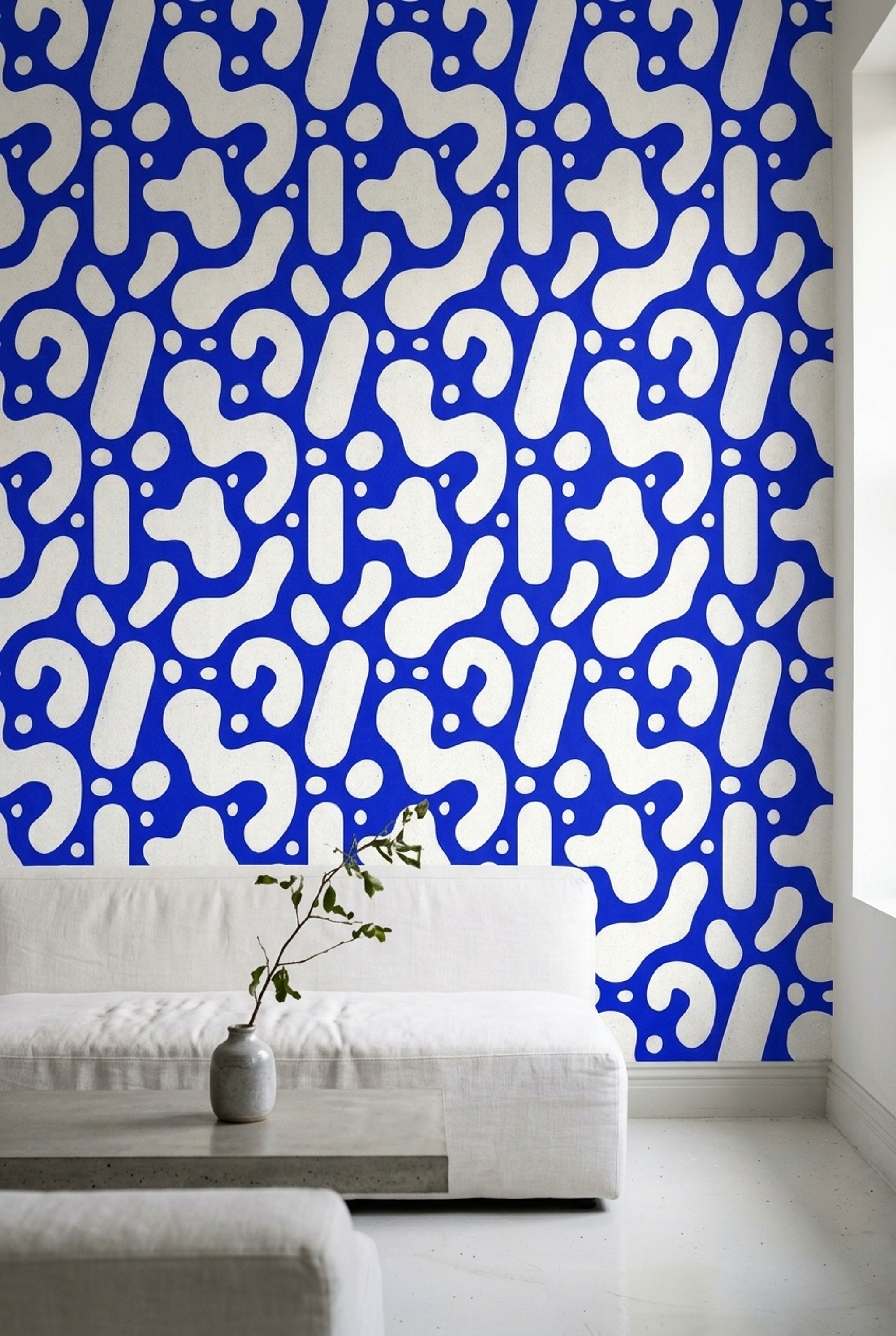 Organic Shapes Wallpaper Speckled Texture Modern Removable Wall Decor