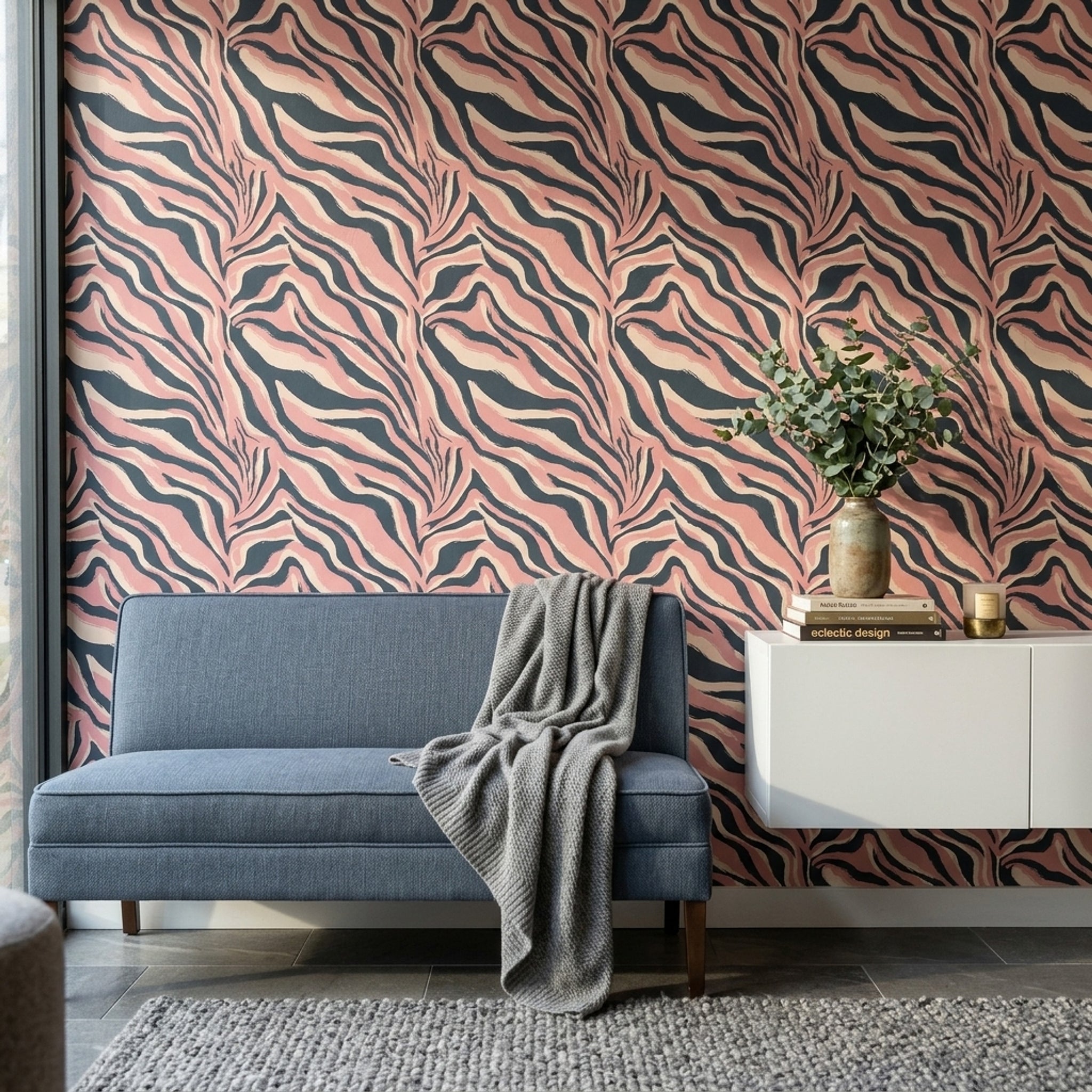 Animal Print Wallpaper Zebra Stripe Abstract Decorative Mural
