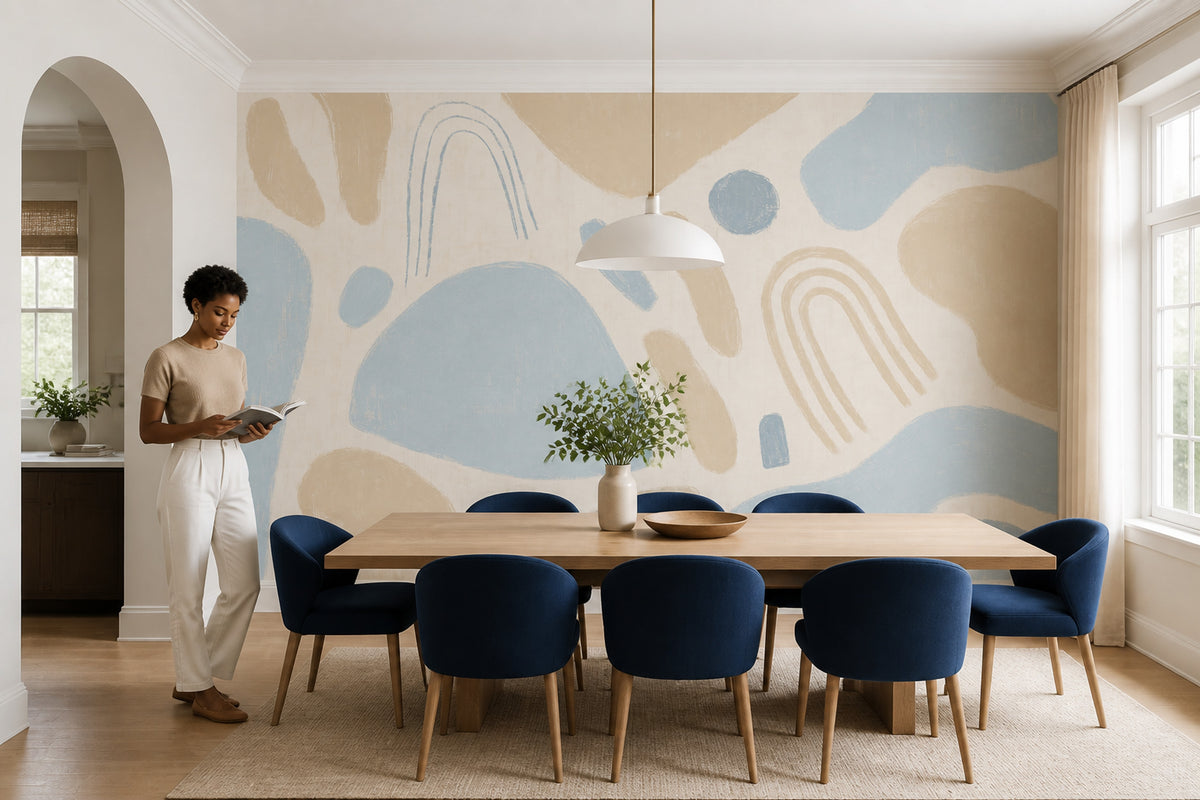 Abstract Wallpaper Pastel Cream Background Wall Mural