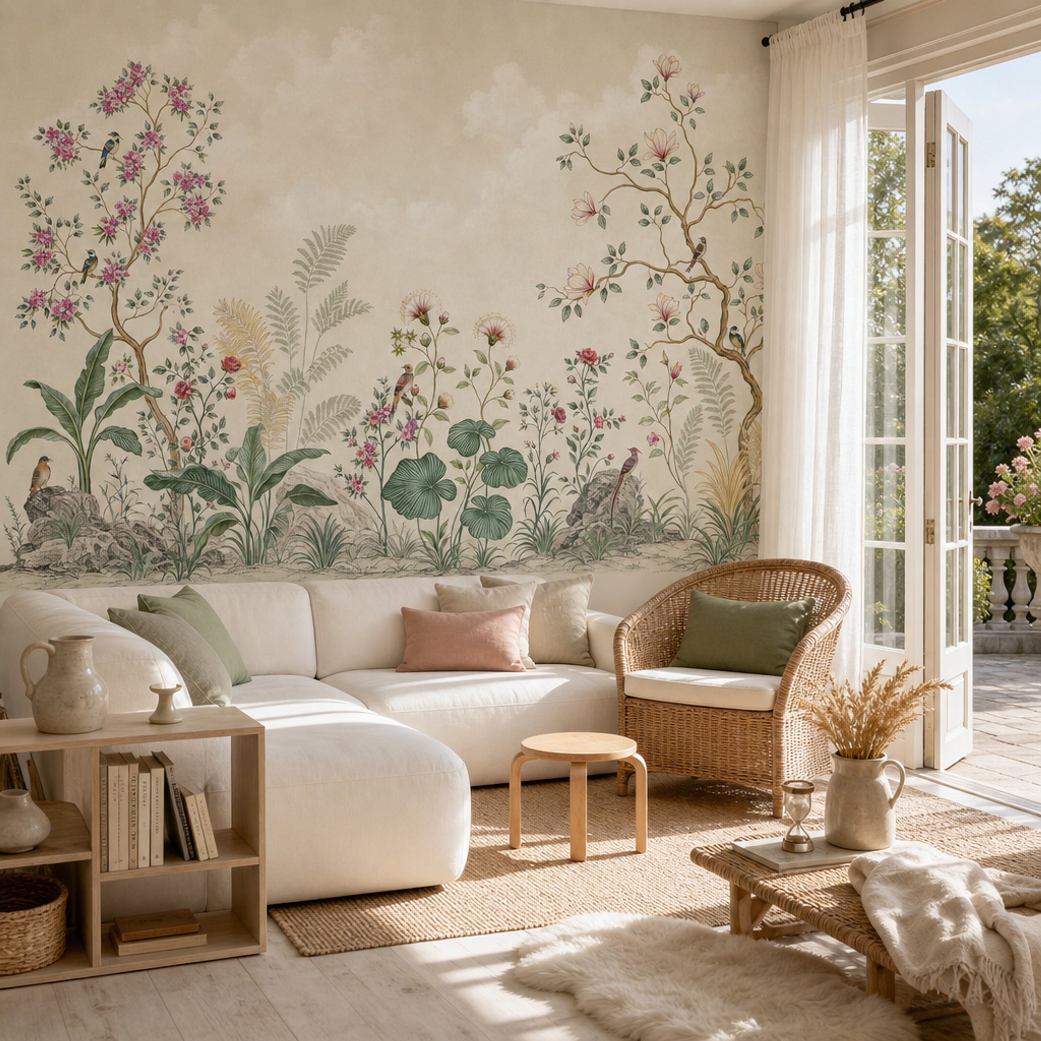 Chinoiserie Wallpaper Botanical Floral Garden Wall Mural