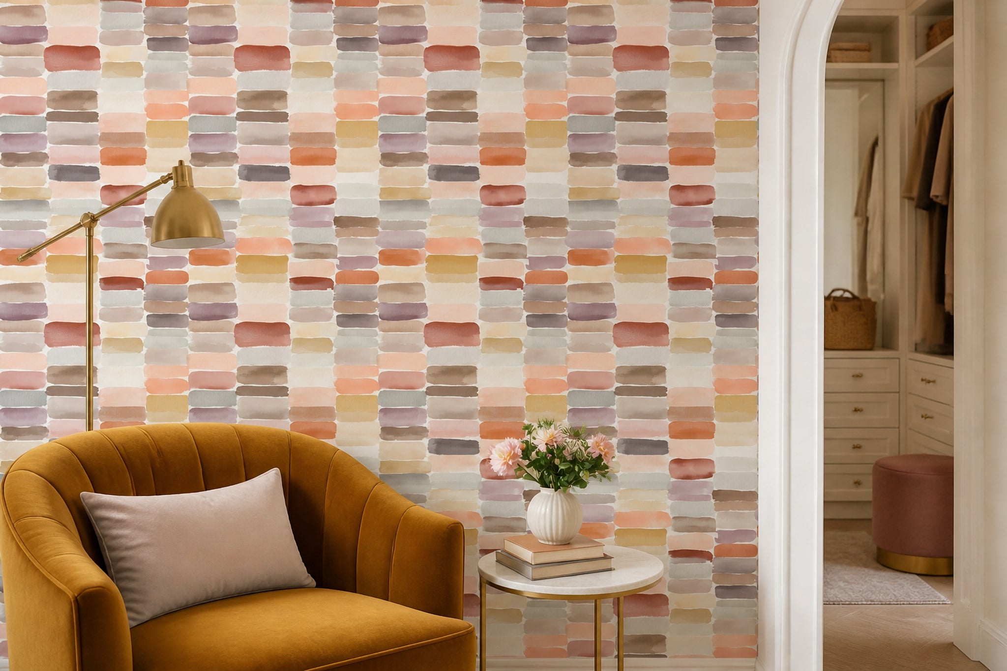 Abstract Wallpaper Brushstroke Textured Removable Wall Decor