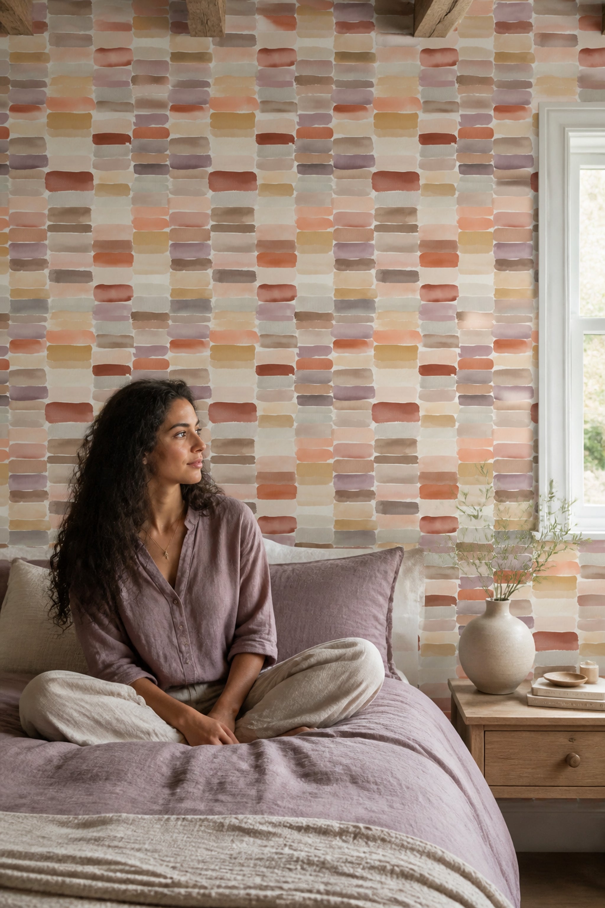 Abstract Wallpaper Brushstroke Textured Removable Wall Decor