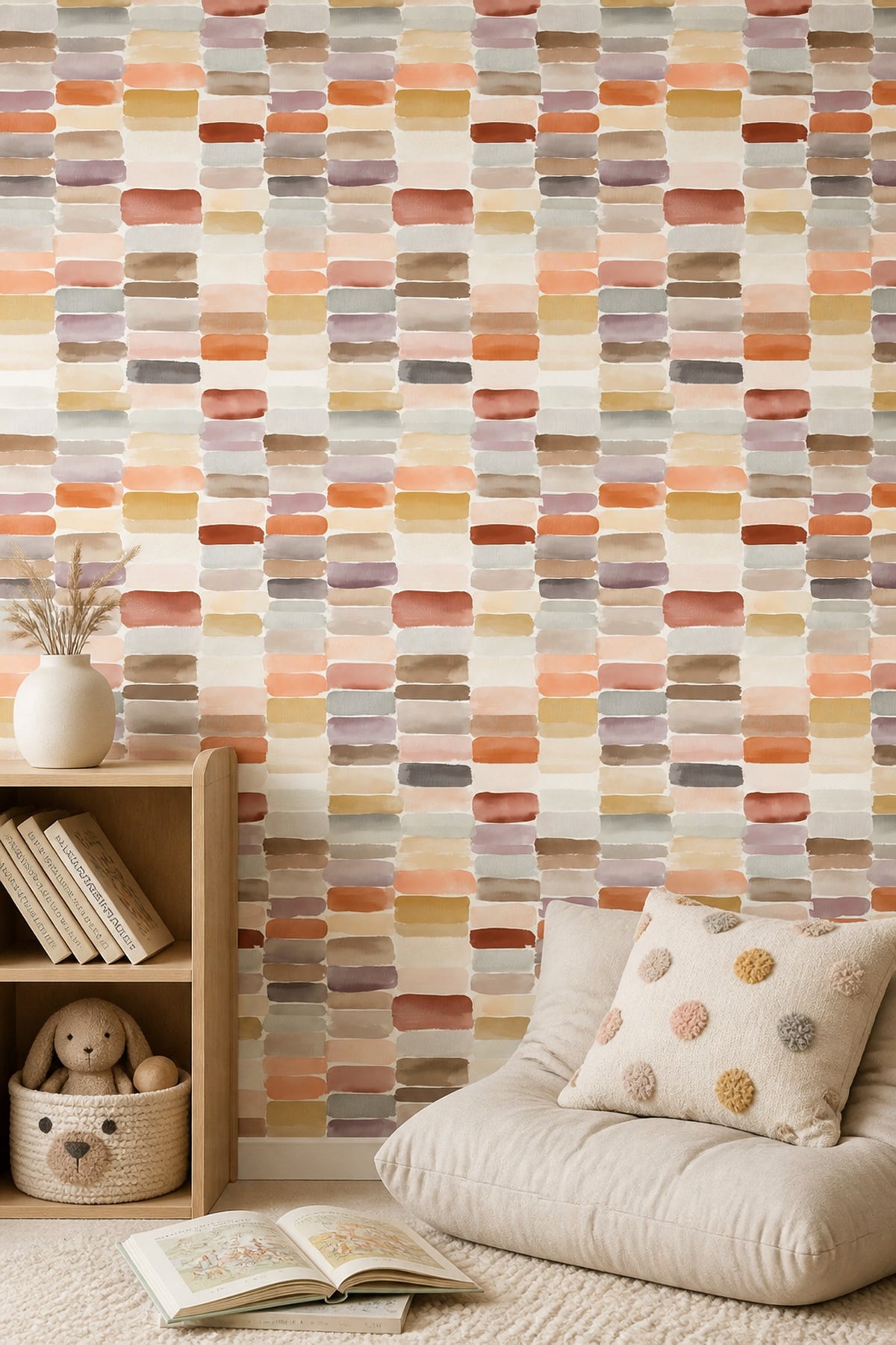 Abstract Wallpaper Brushstroke Textured Removable Wall Decor