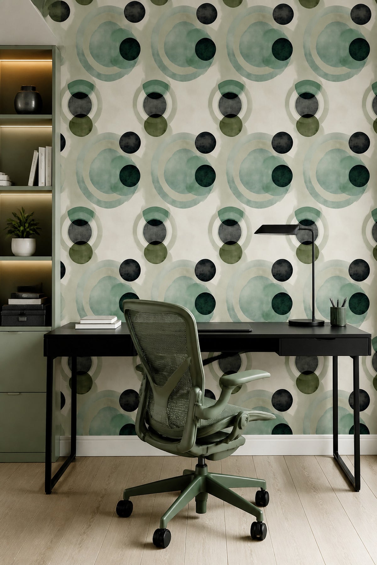 Mid Century Modern Wallpaper Solid Black Mid Century Modern Decorative Mural