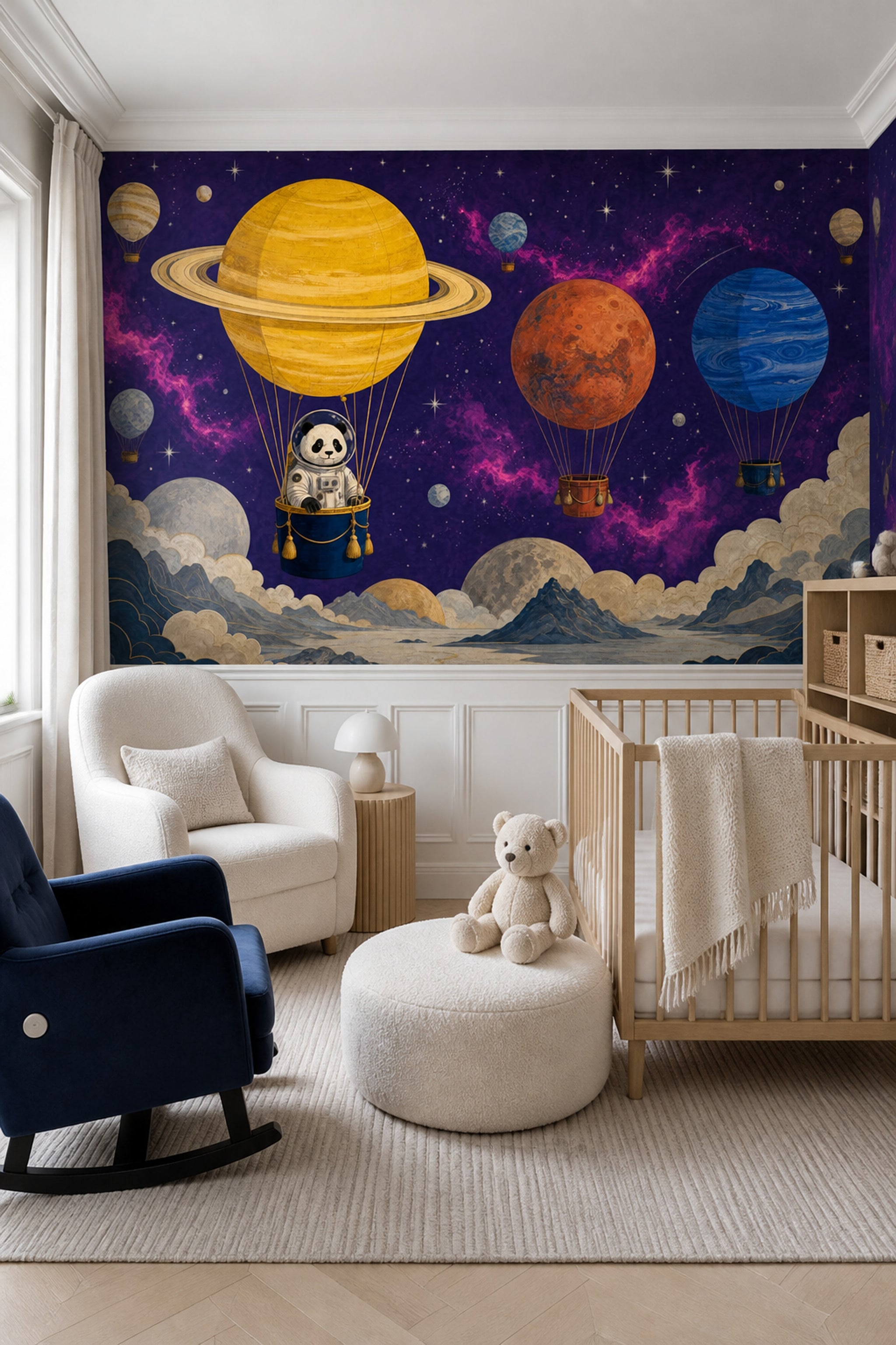 Dark Celestial Wallpaper Space Landscape Removable Whimsical Fantasy Wall Decor