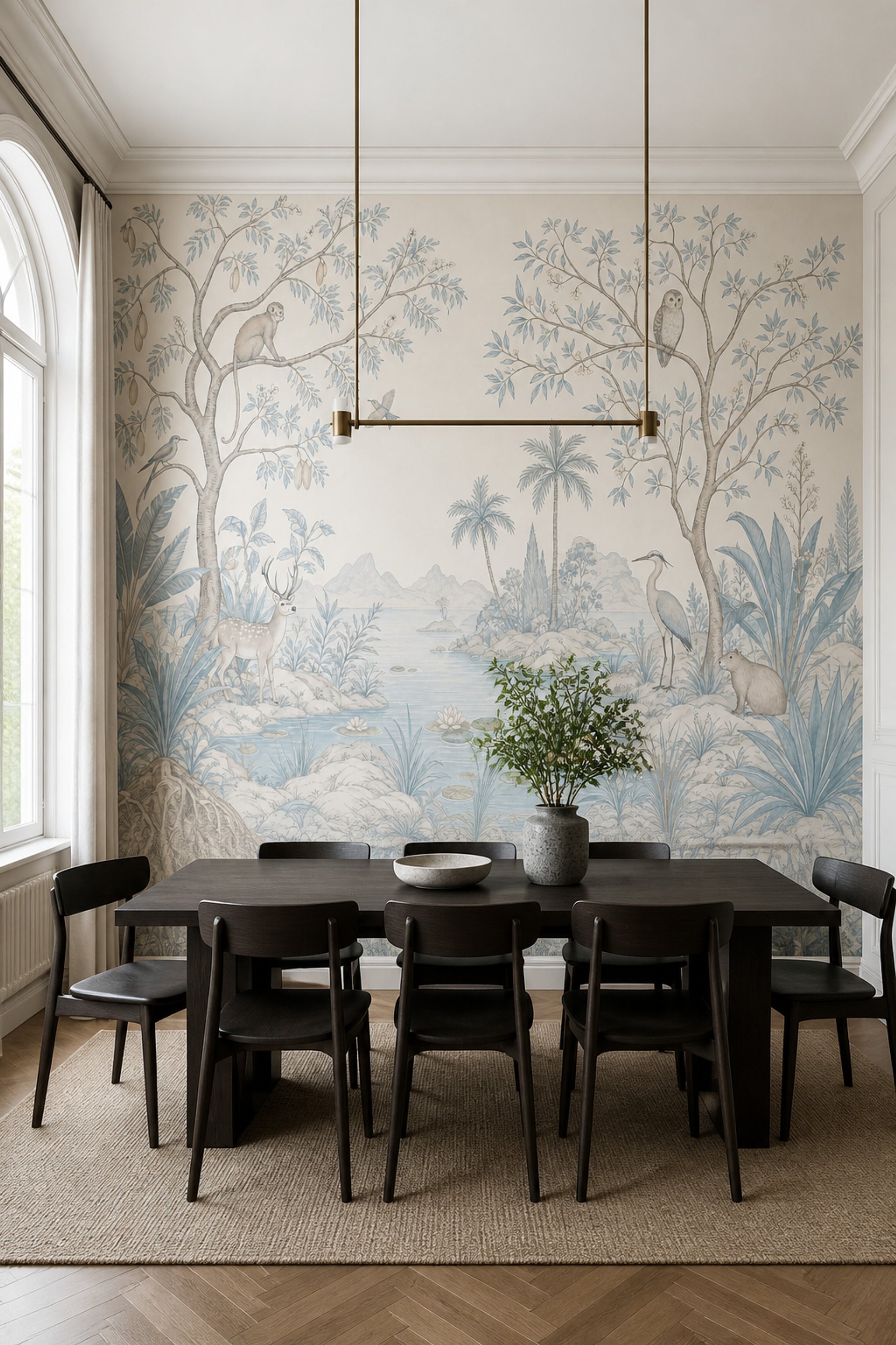 Chinoiserie Wallpaper Toile Landscape Wall Mural