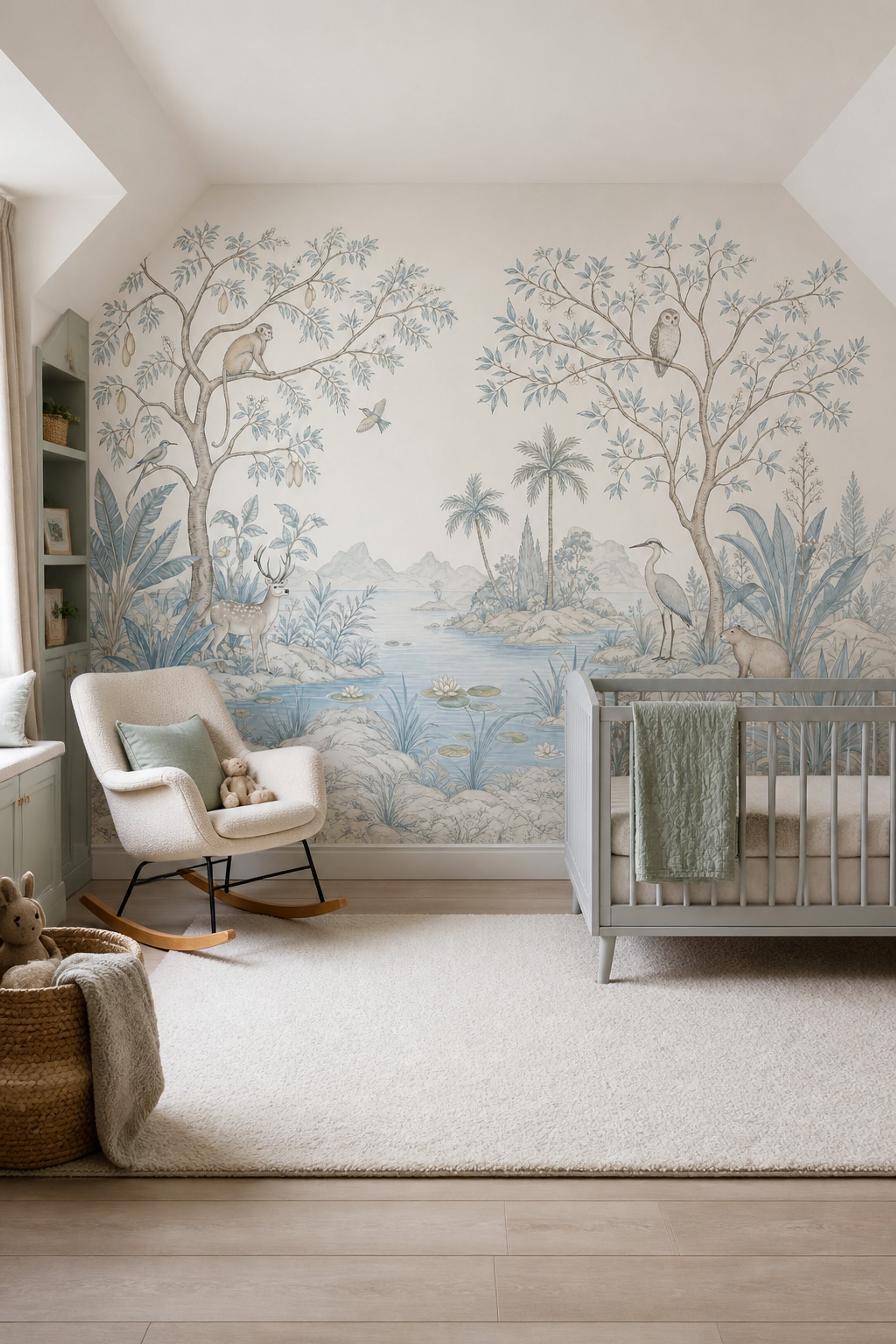 Chinoiserie Wallpaper Toile Landscape Wall Mural
