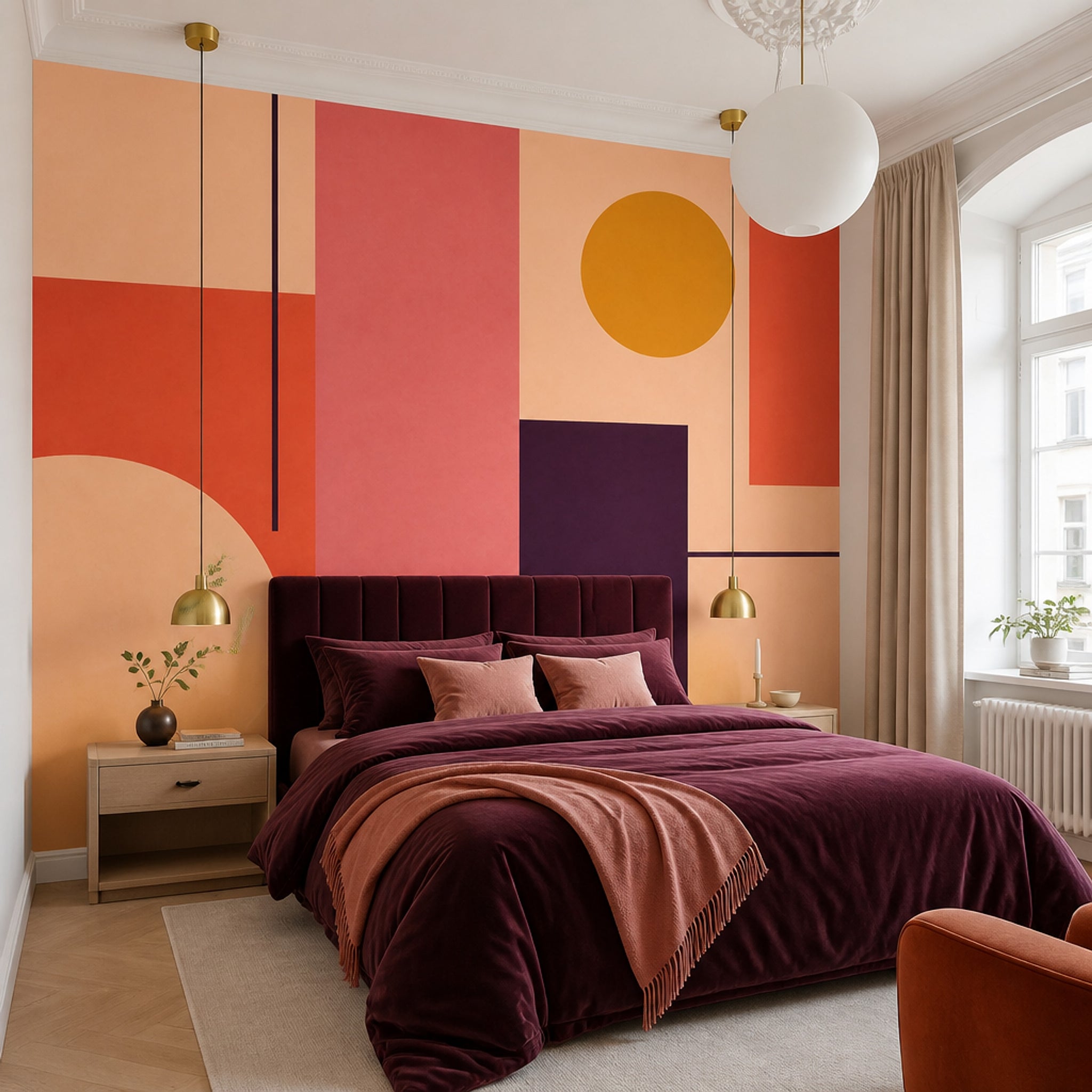 Mid Century Modern Wallpaper Retro Geometric Wall Mural