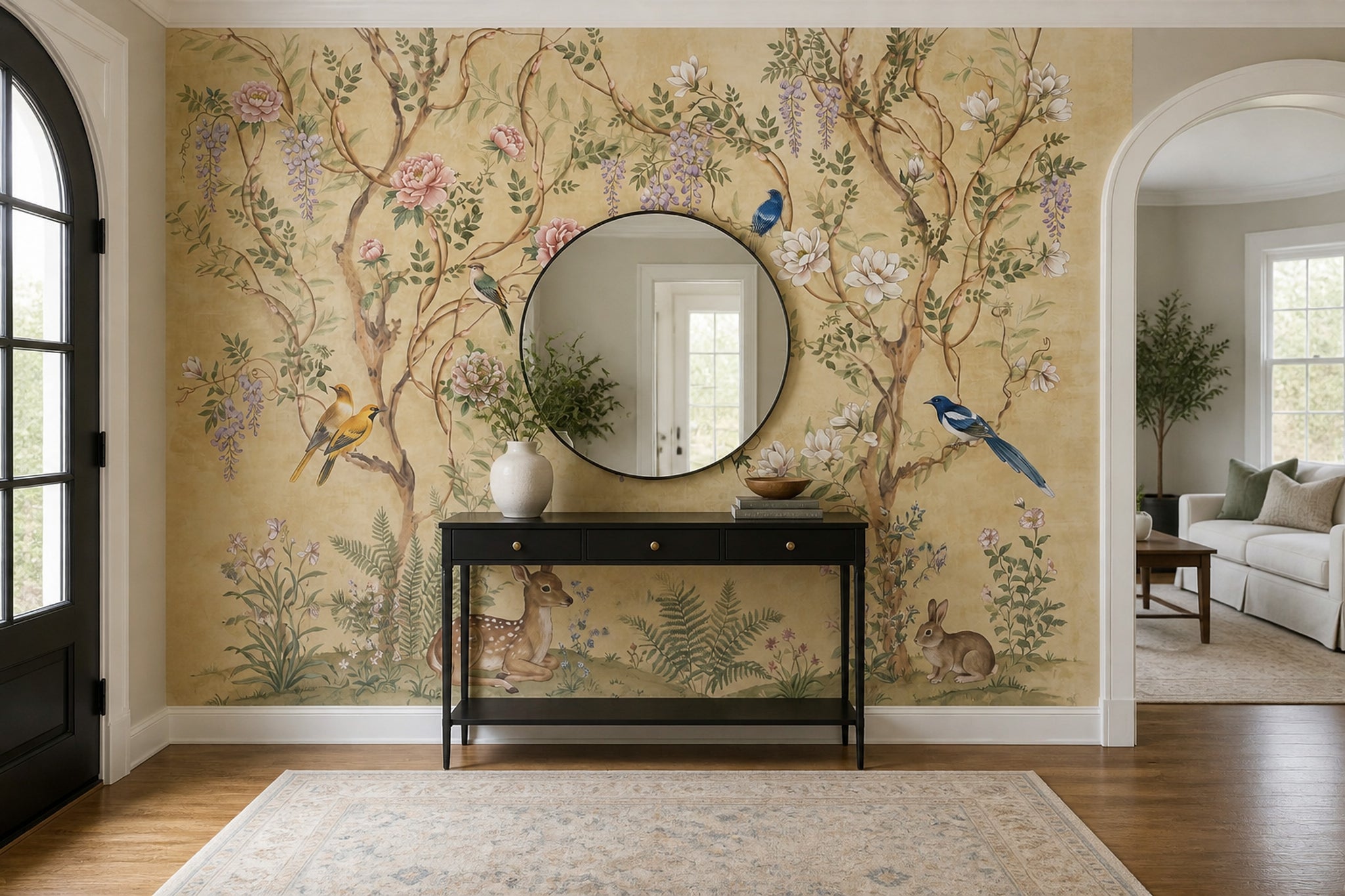 Chinoiserie Wallpaper Floral Garden Wall Mural