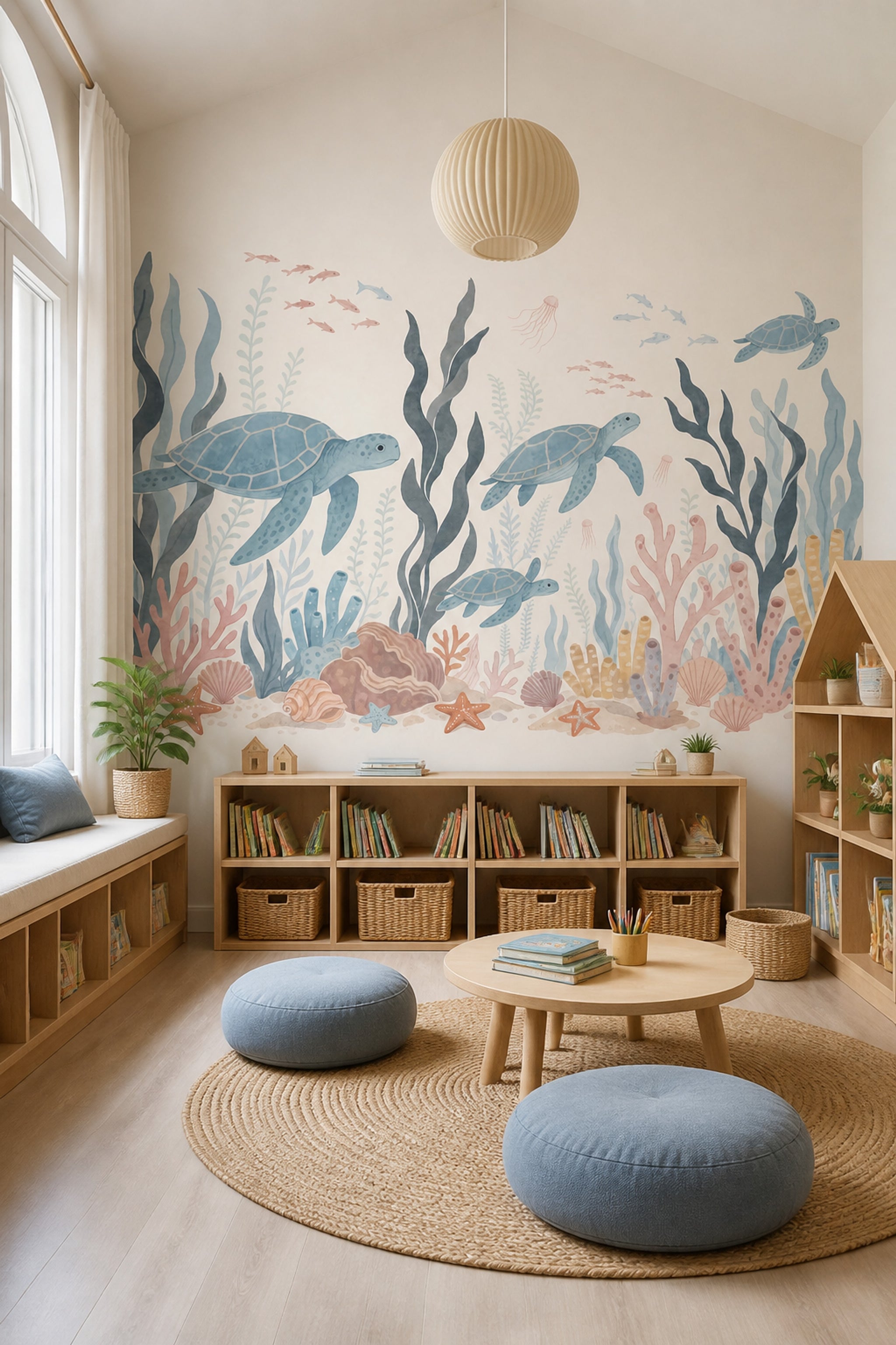 Sea Turtles Wallpaper Underwater Coral Reef Wall Mural