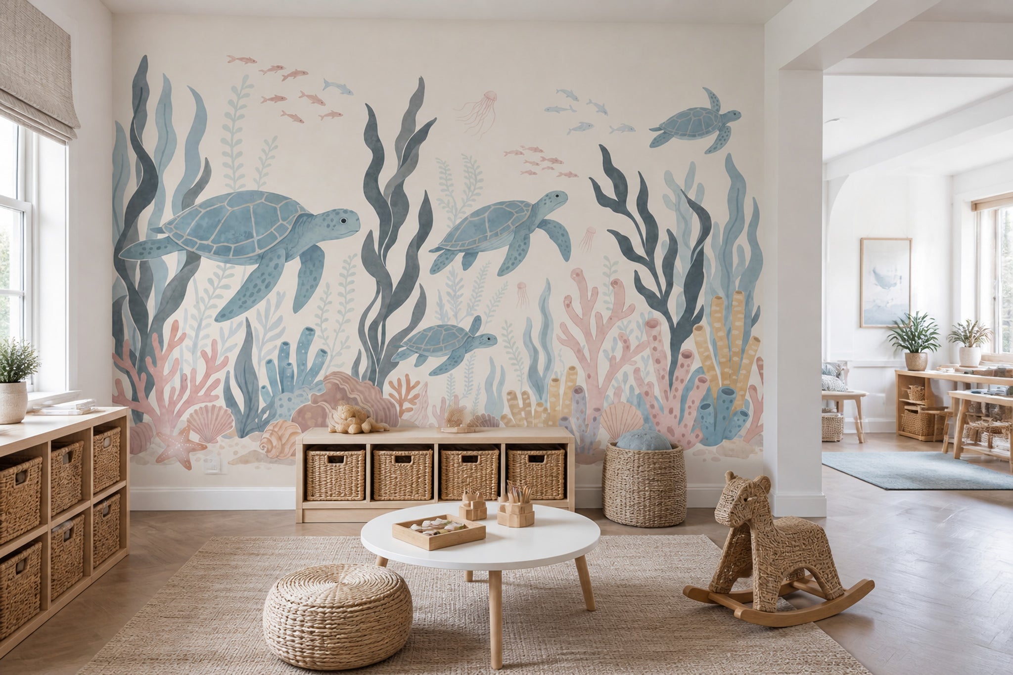 Sea Turtles Wallpaper Underwater Coral Reef Wall Mural