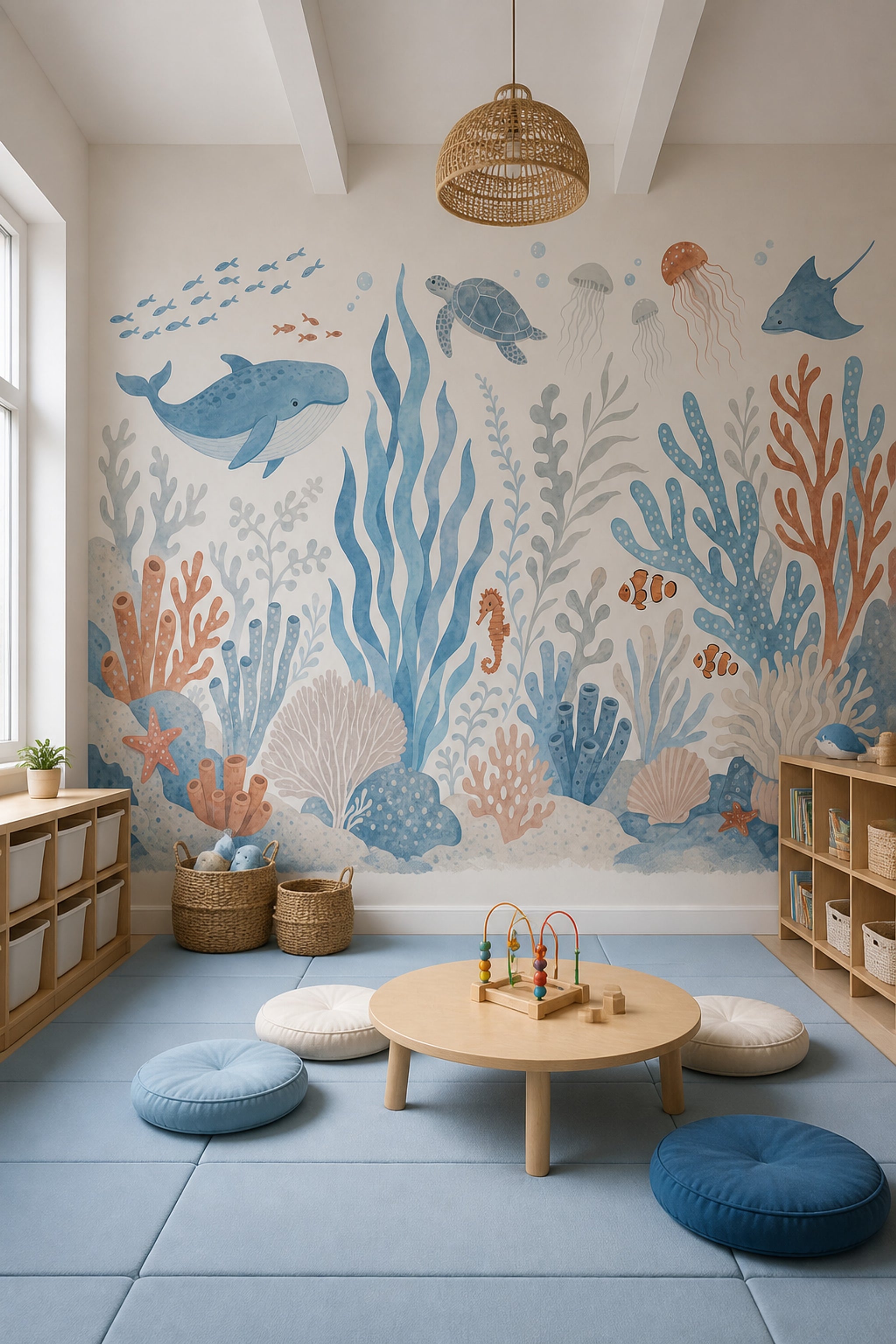 Underwater Wallpaper Ocean Whale Wall Mural