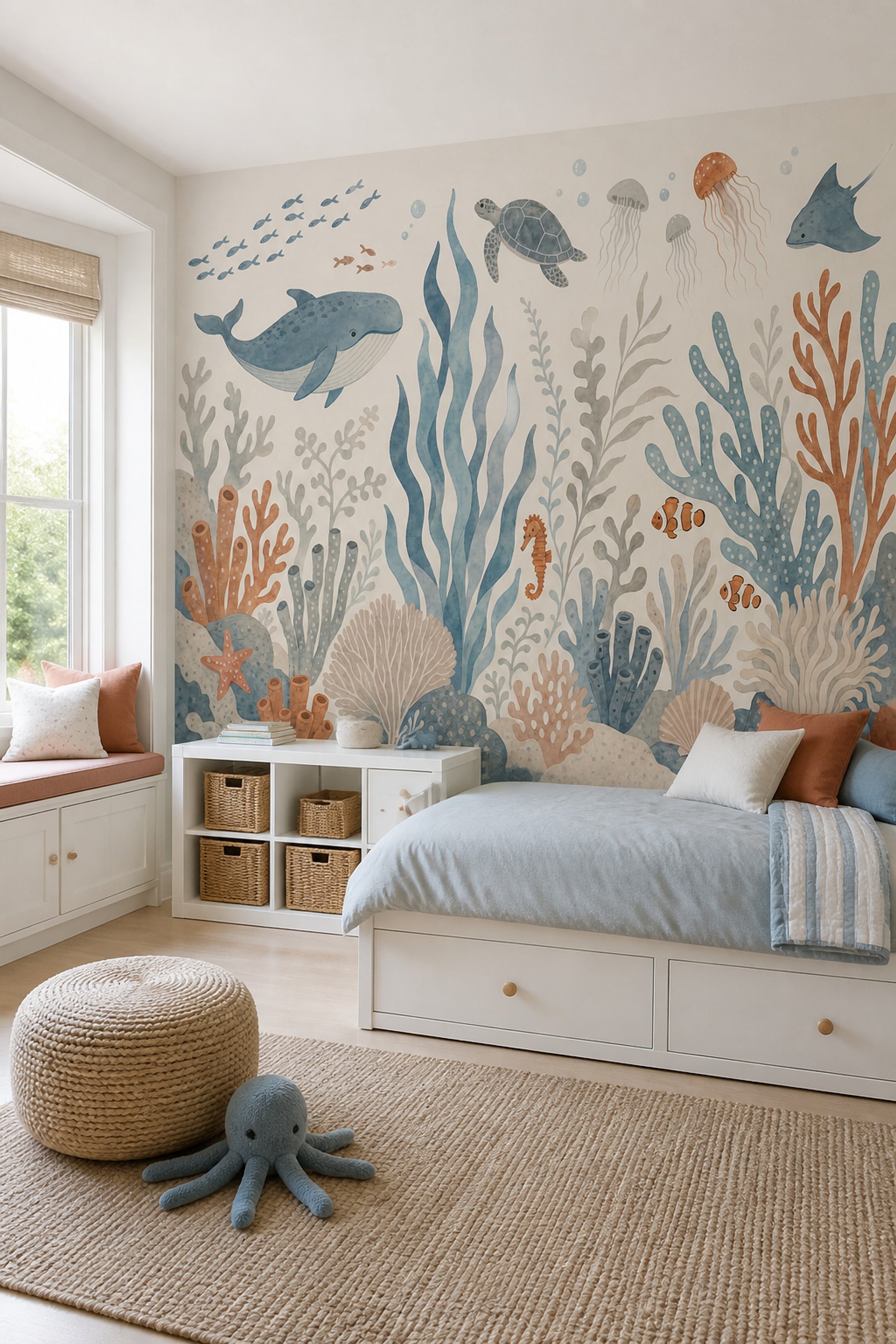 Underwater Wallpaper Ocean Whale Wall Mural