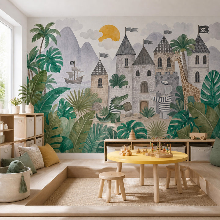 Stone Wall Wallpaper Castle Removable Pirate Wall Decor