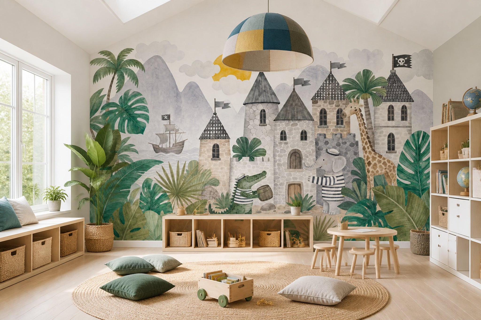 Stone Wall Wallpaper Castle Removable Pirate Wall Decor