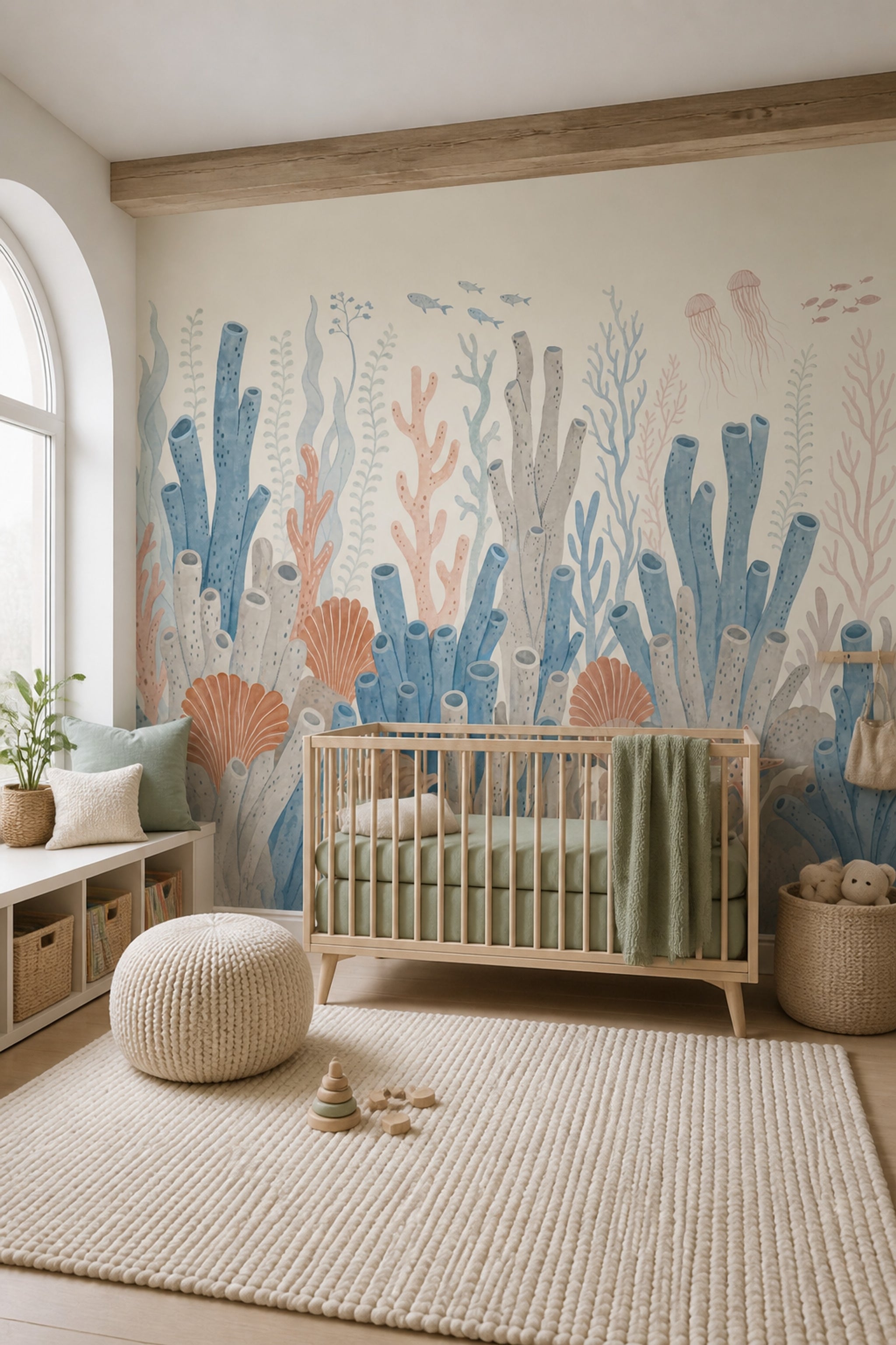 Coral Reef Wallpaper Underwater Removable Coastal Wall Decor