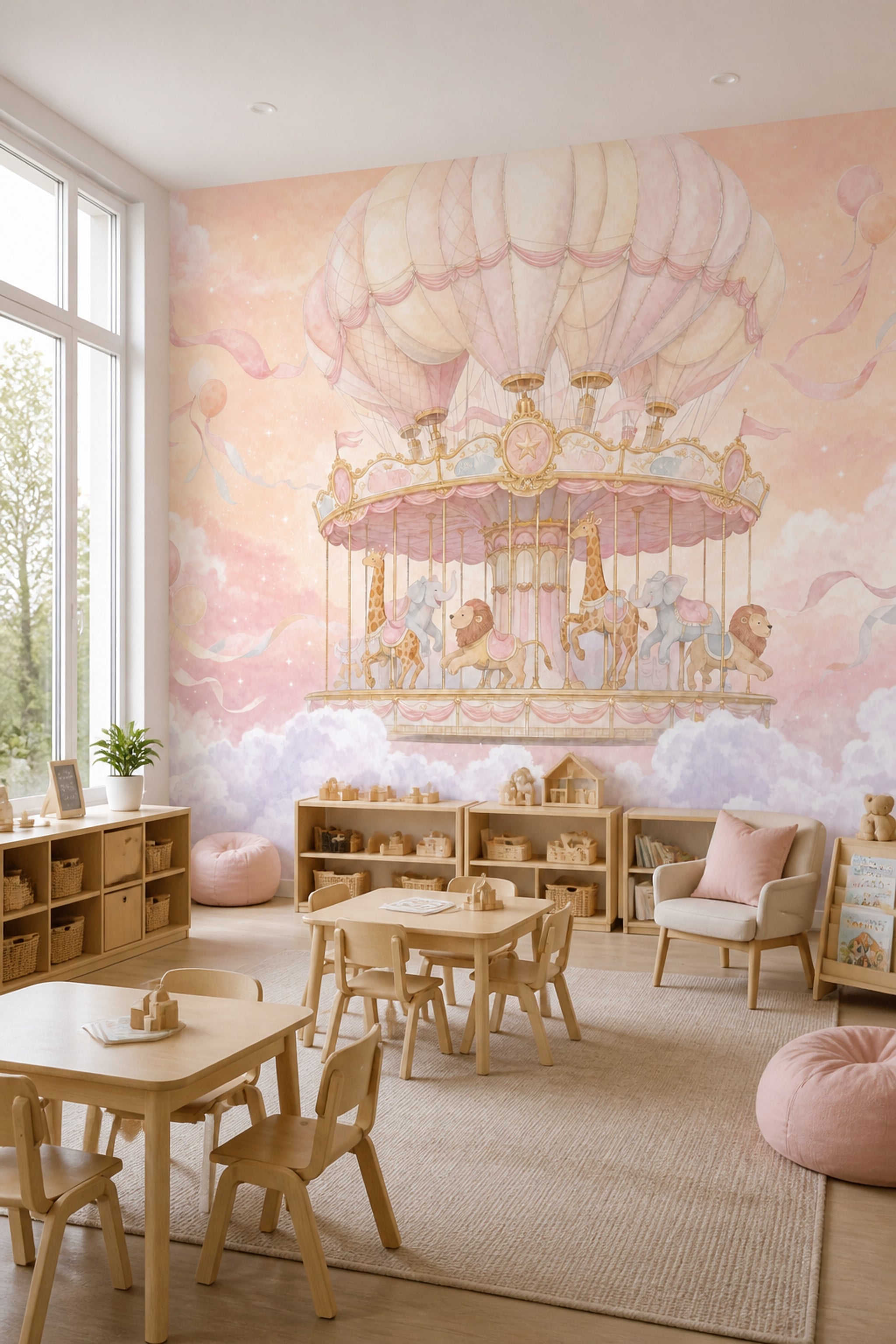 Hot Air Balloon Wallpaper Nursery Kids Removable Wall Decor