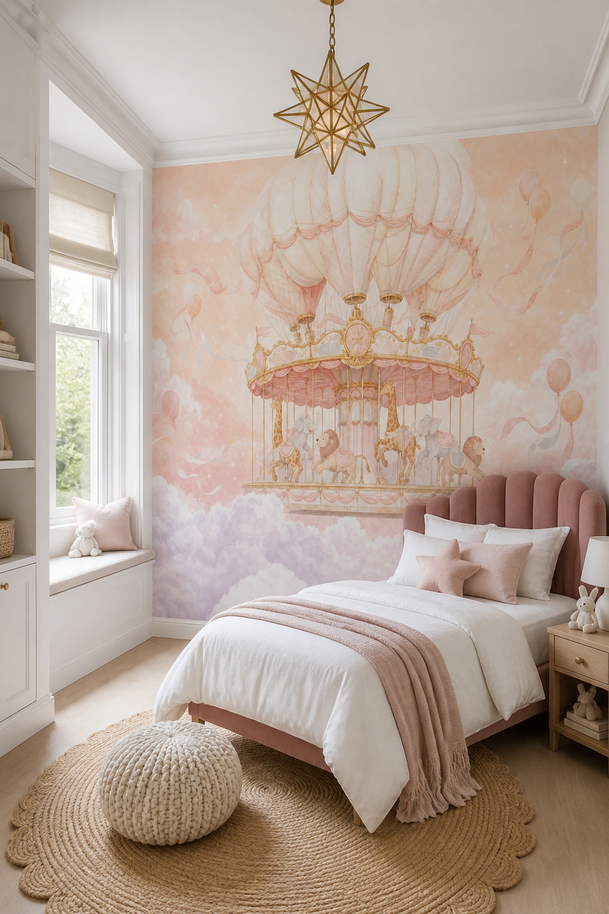 Hot Air Balloon Wallpaper Nursery Kids Removable Wall Decor