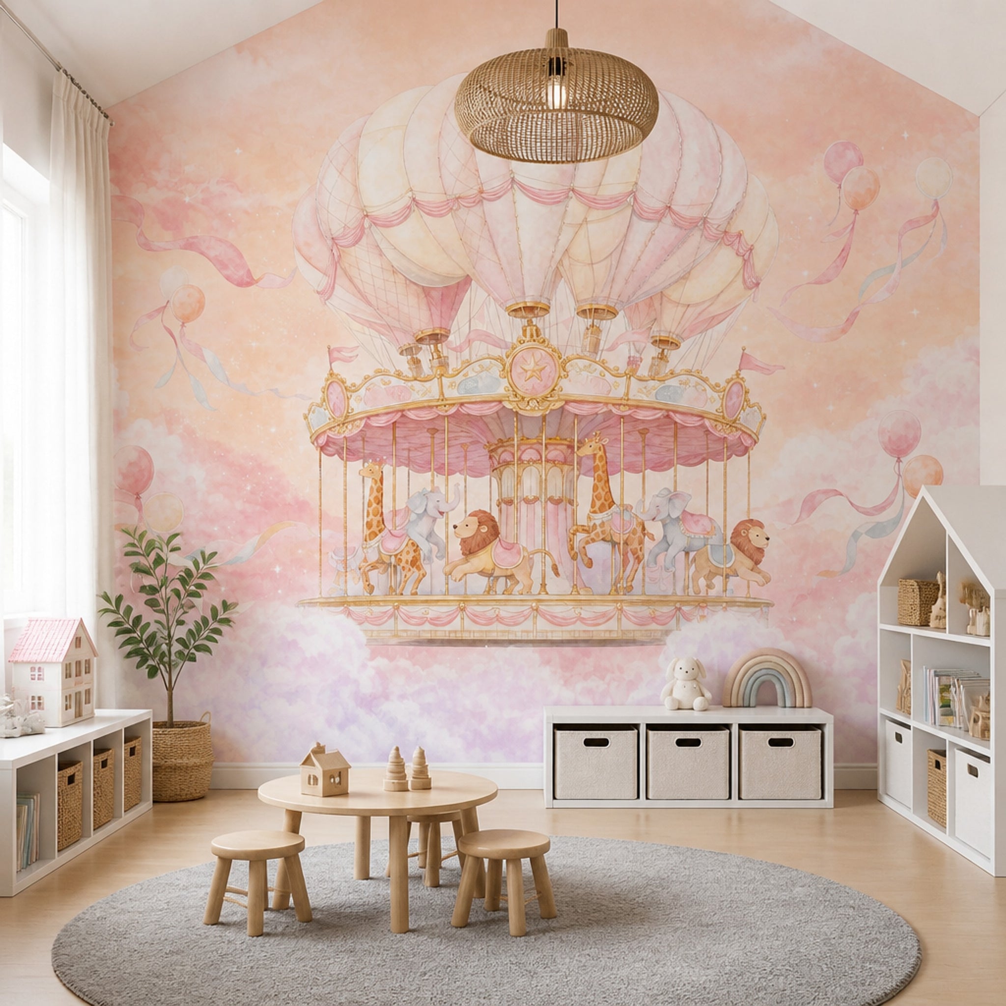 Hot Air Balloon Wallpaper Nursery Kids Removable Wall Decor