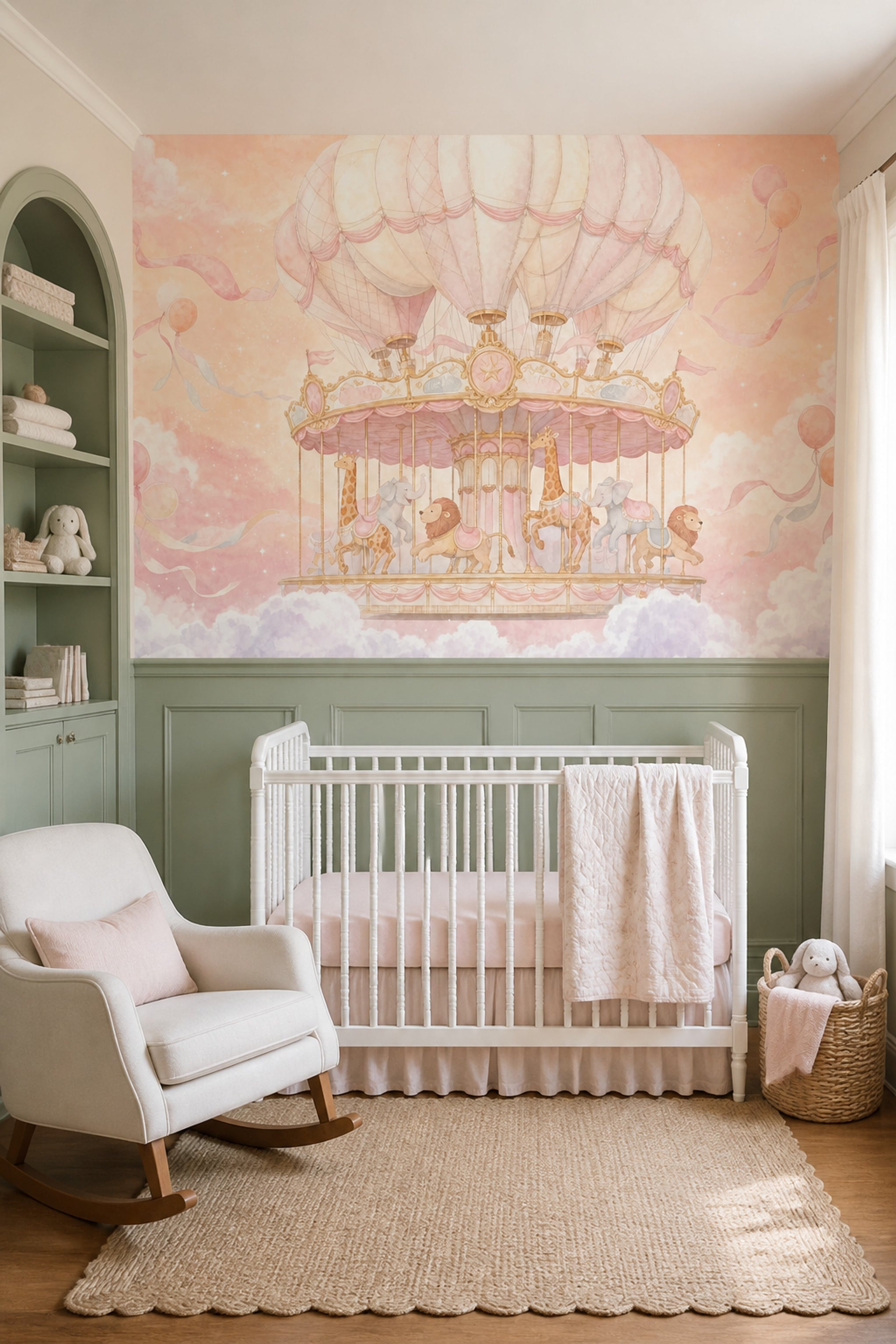 Hot Air Balloon Wallpaper Nursery Kids Removable Wall Decor