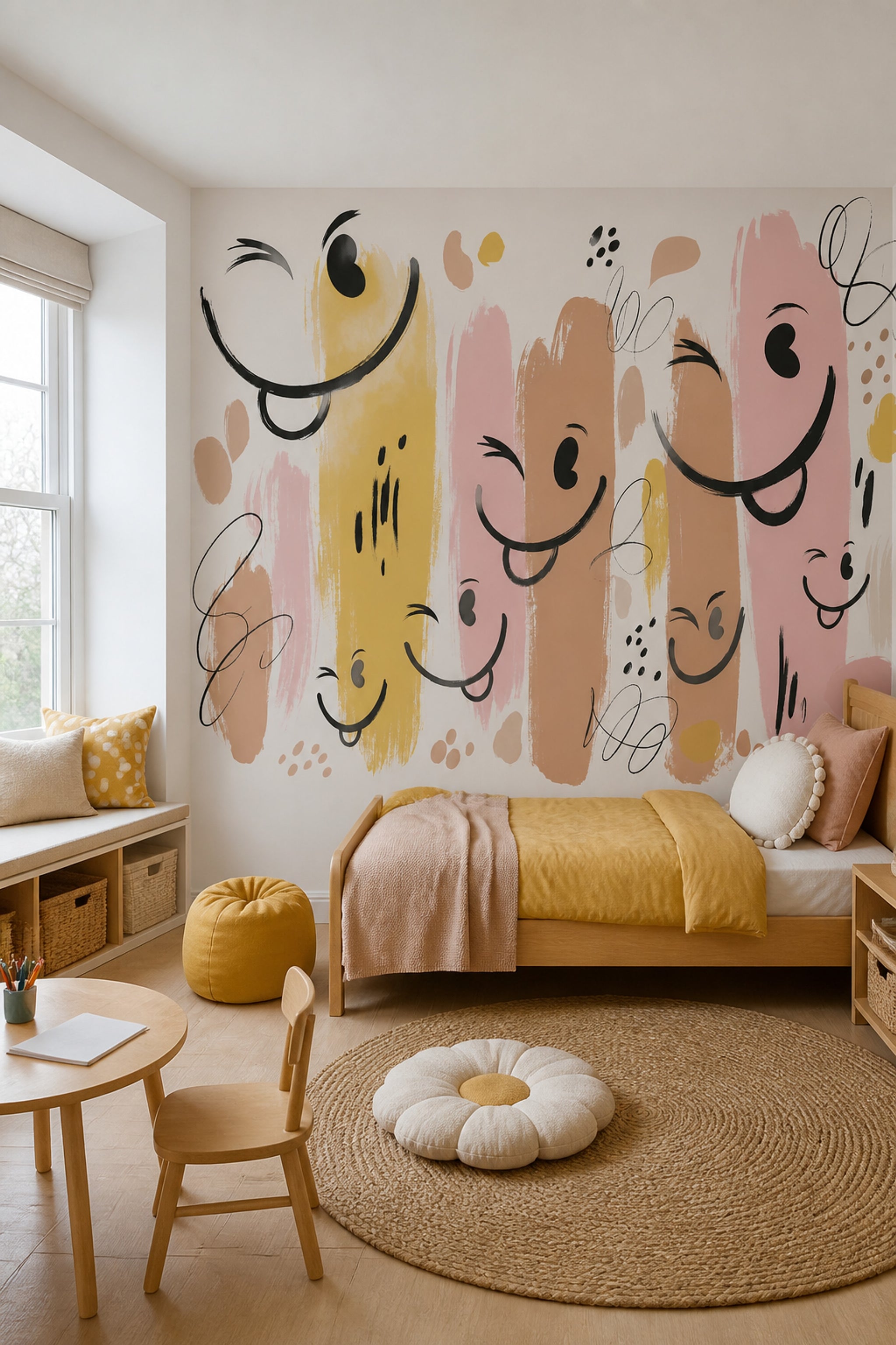 White Background Wallpaper Neutral Pastel Wall Mural