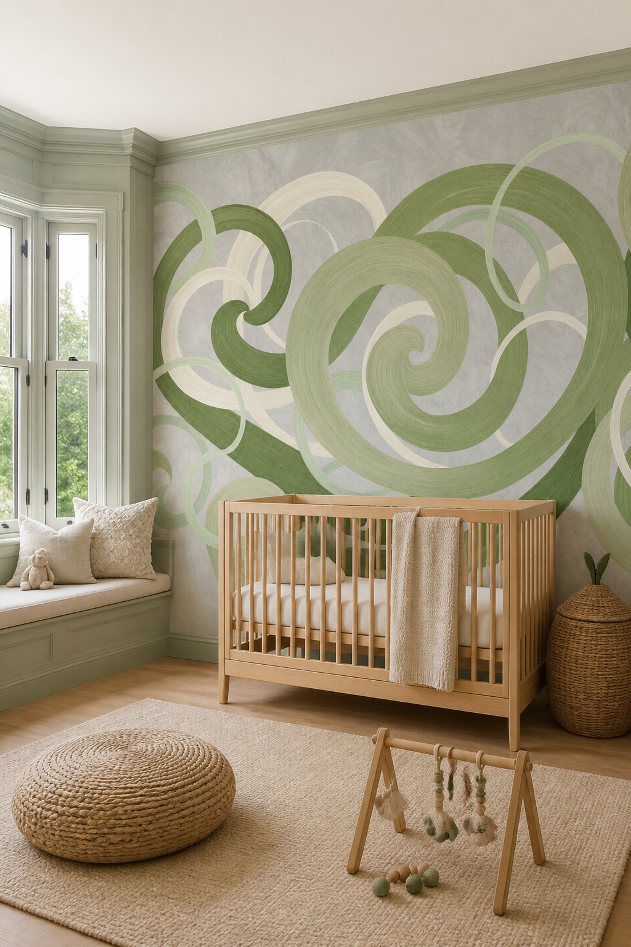 Shades Of Green Wallpaper Sage Mint Removable Wall Decor