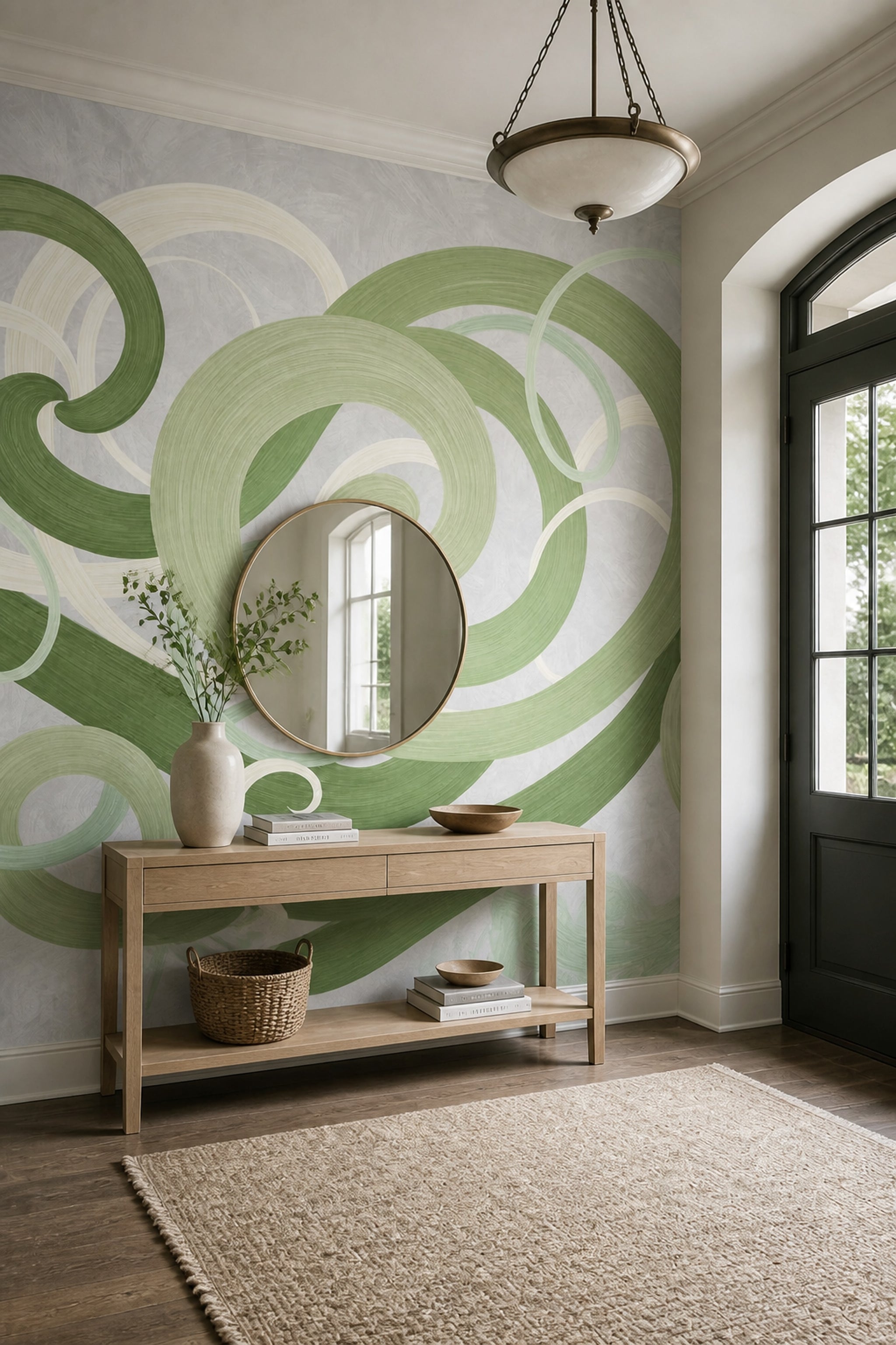 Shades Of Green Wallpaper Sage Mint Removable Wall Decor