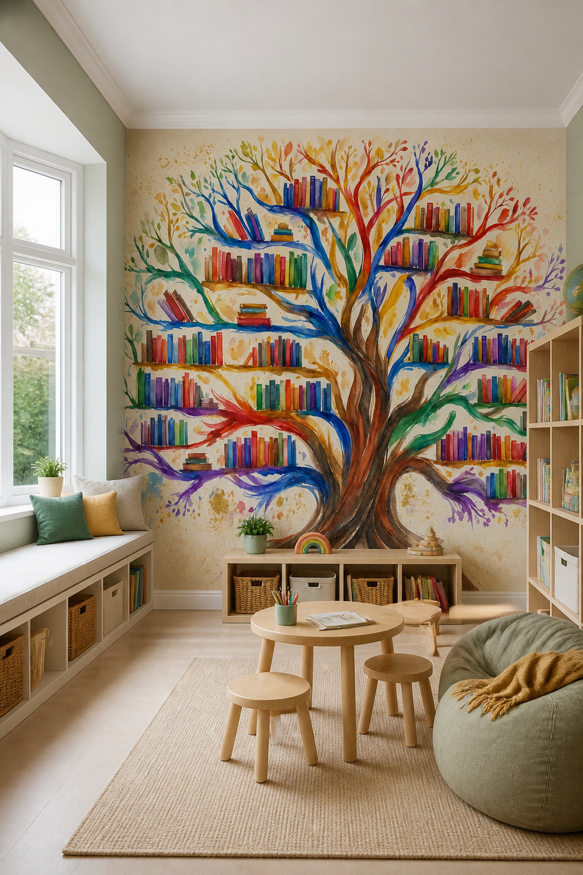 Watercolor Texture Wallpaper Painted Paper Removable Wash Finish Wall Decor