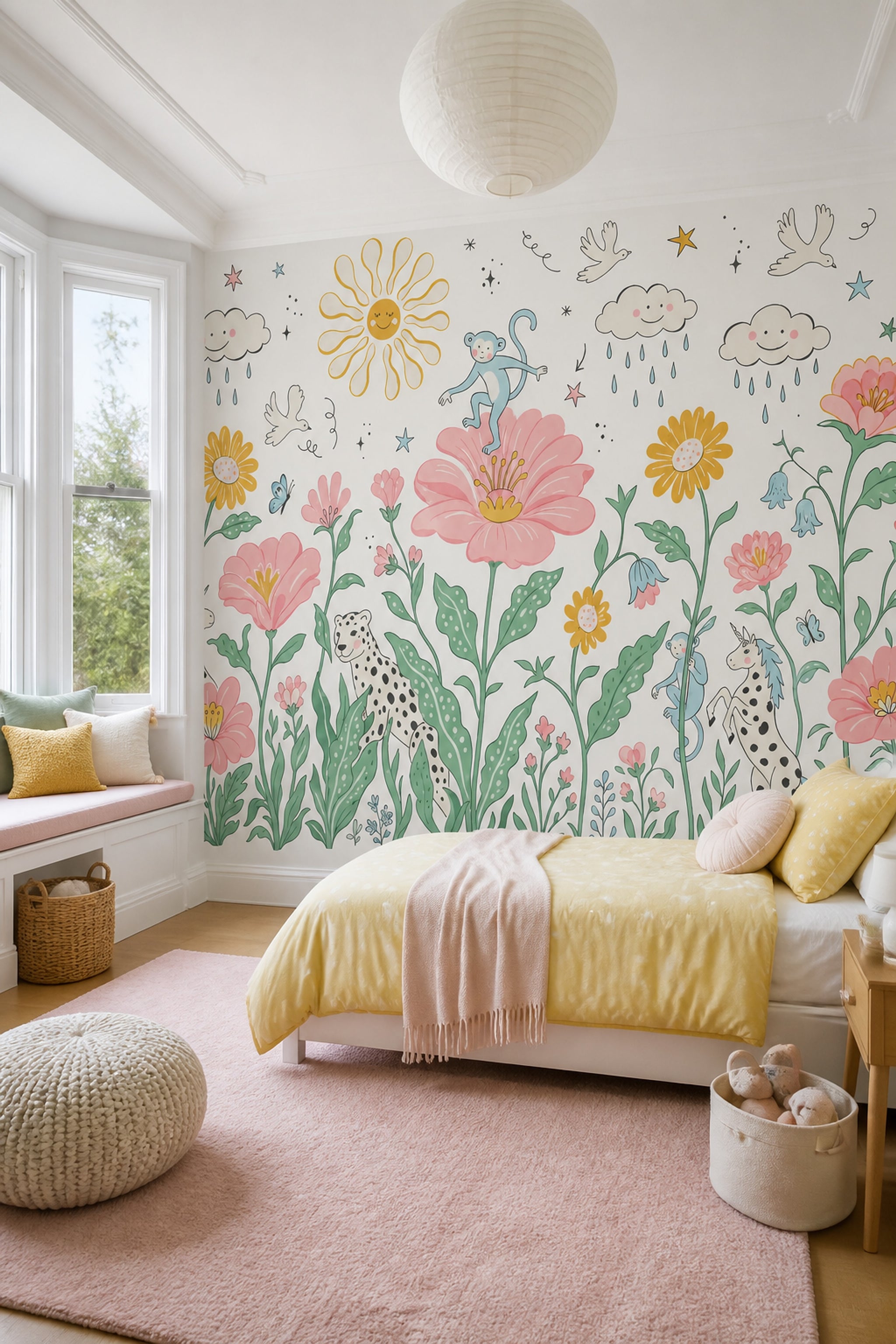White Background Wallpaper Nursery Kids Wall Mural