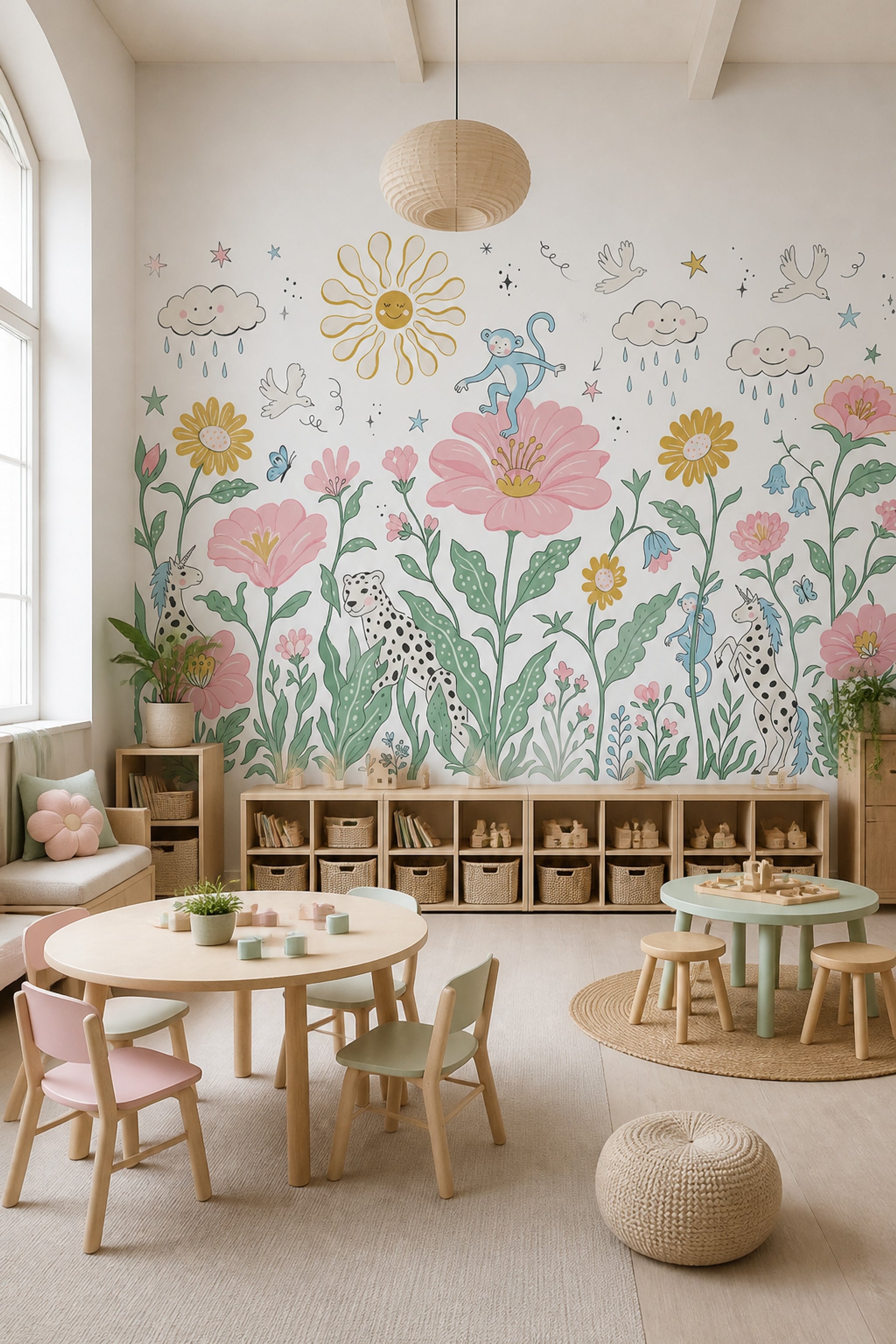 White Background Wallpaper Nursery Kids Wall Mural