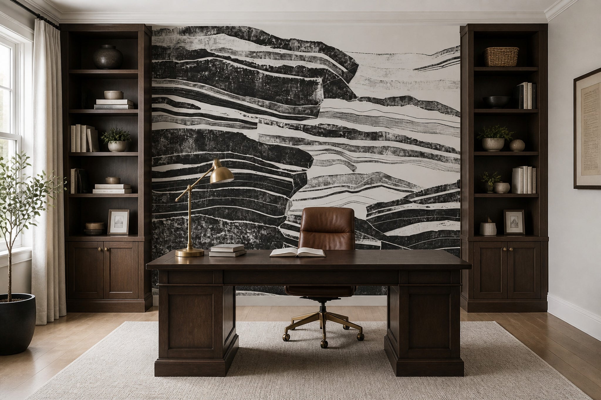 Geological Strata Wallpaper Layered Rock Removable Horizontal Bands Wall Decor