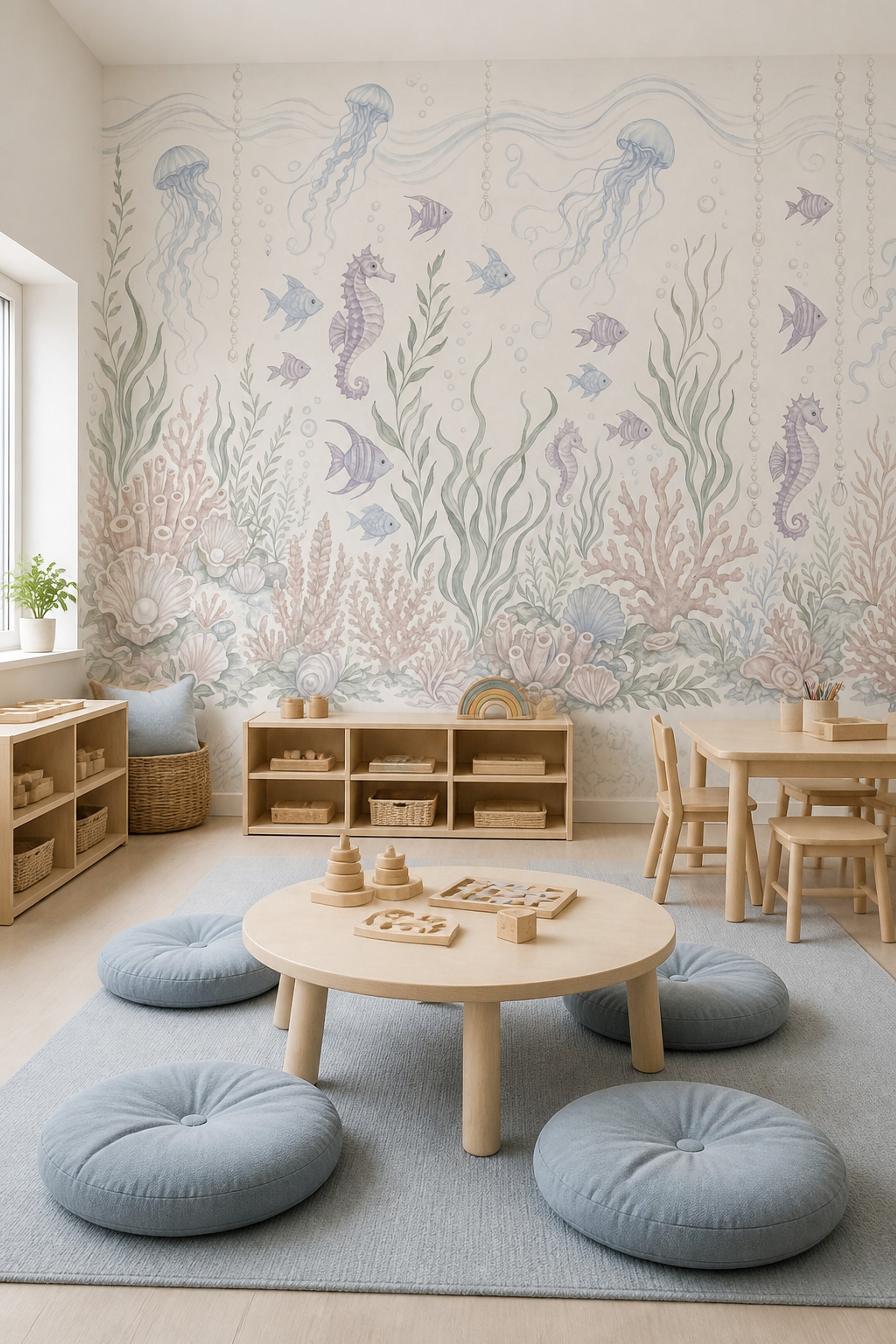Underwater Wallpaper Coastal Jellyfish Wall Mural