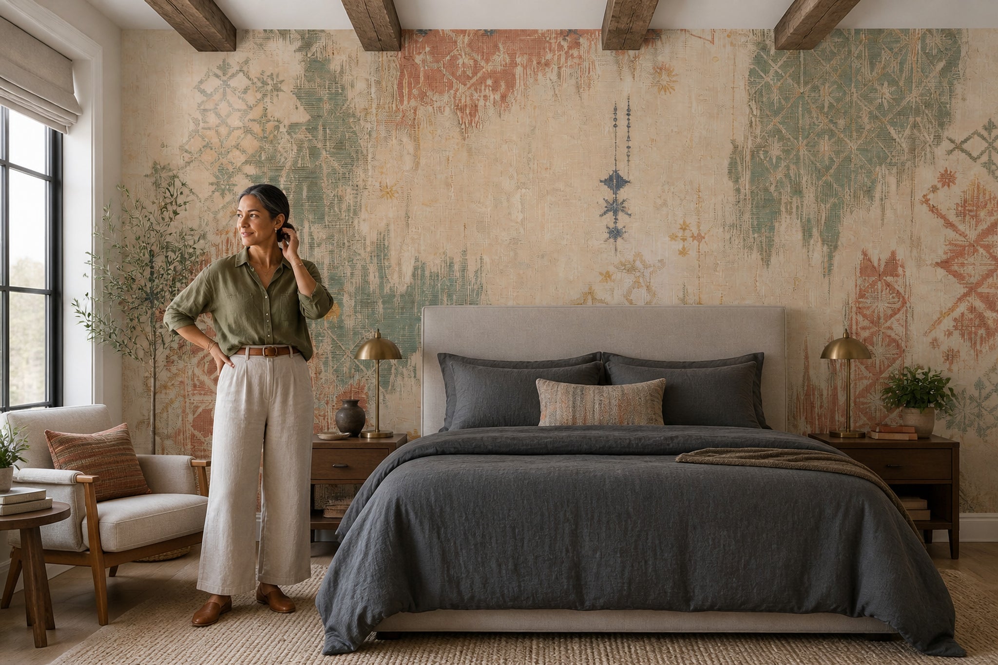 Moroccan Wallpaper Geometric Bohemian Wall Mural