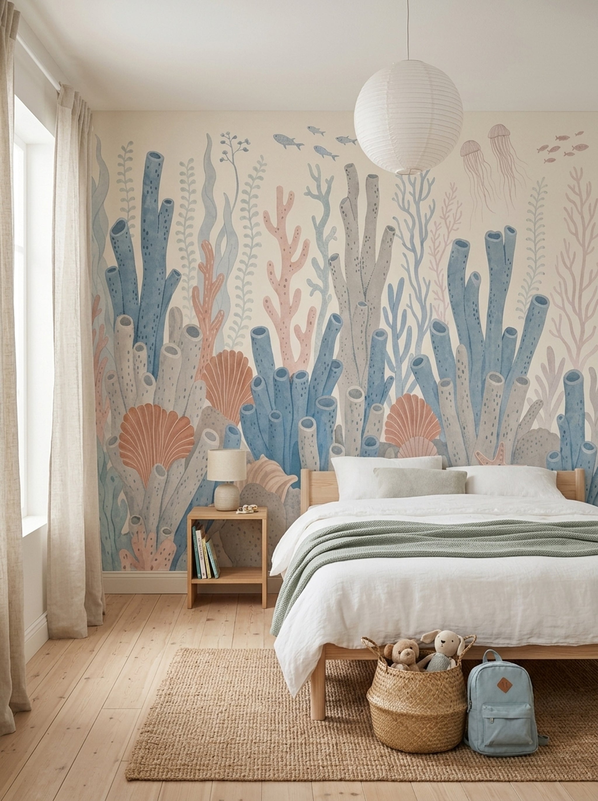 Coral Reef Wallpaper Underwater Removable Coastal Wall Decor