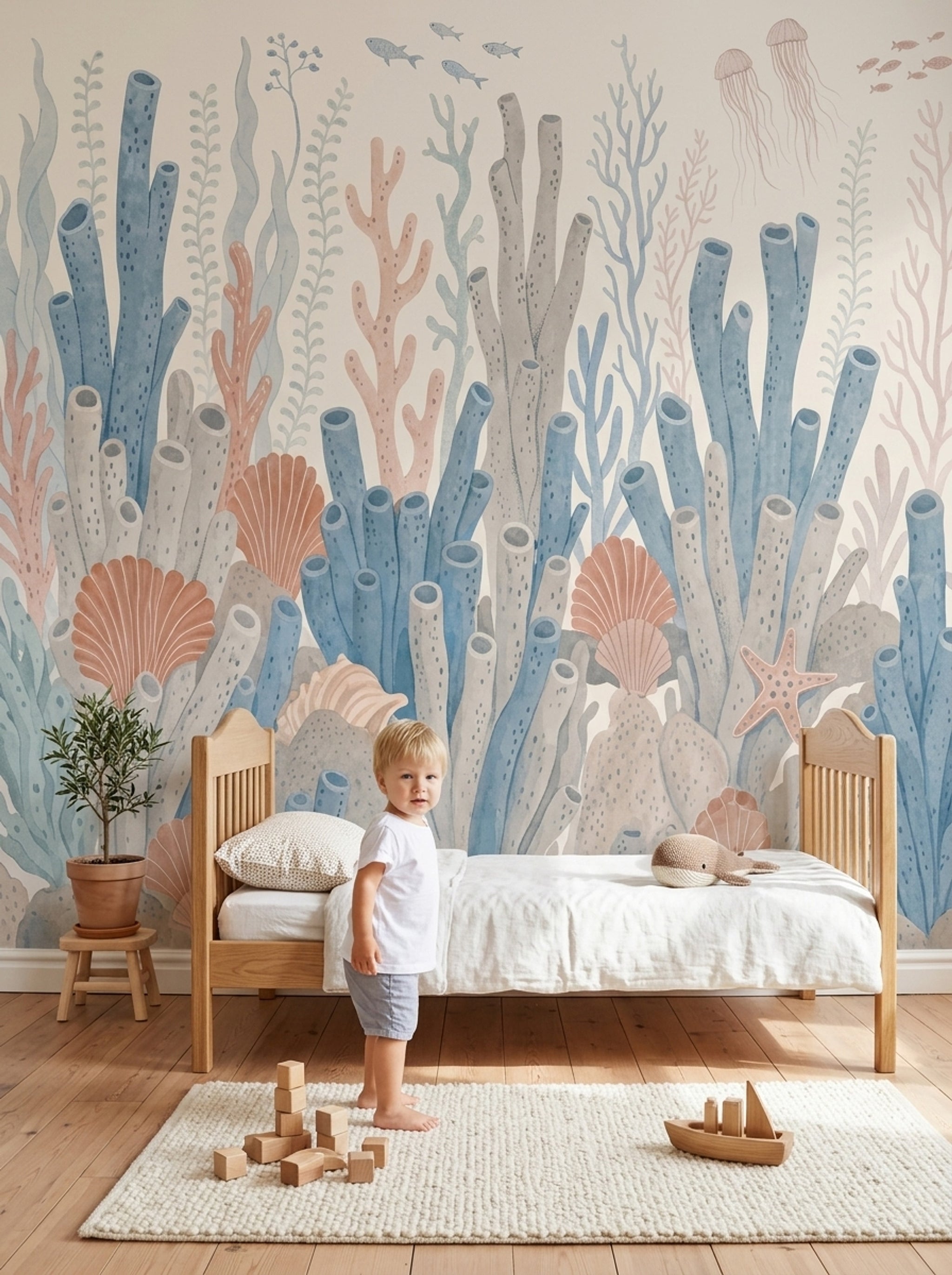 Coral Reef Wallpaper Underwater Removable Coastal Wall Decor