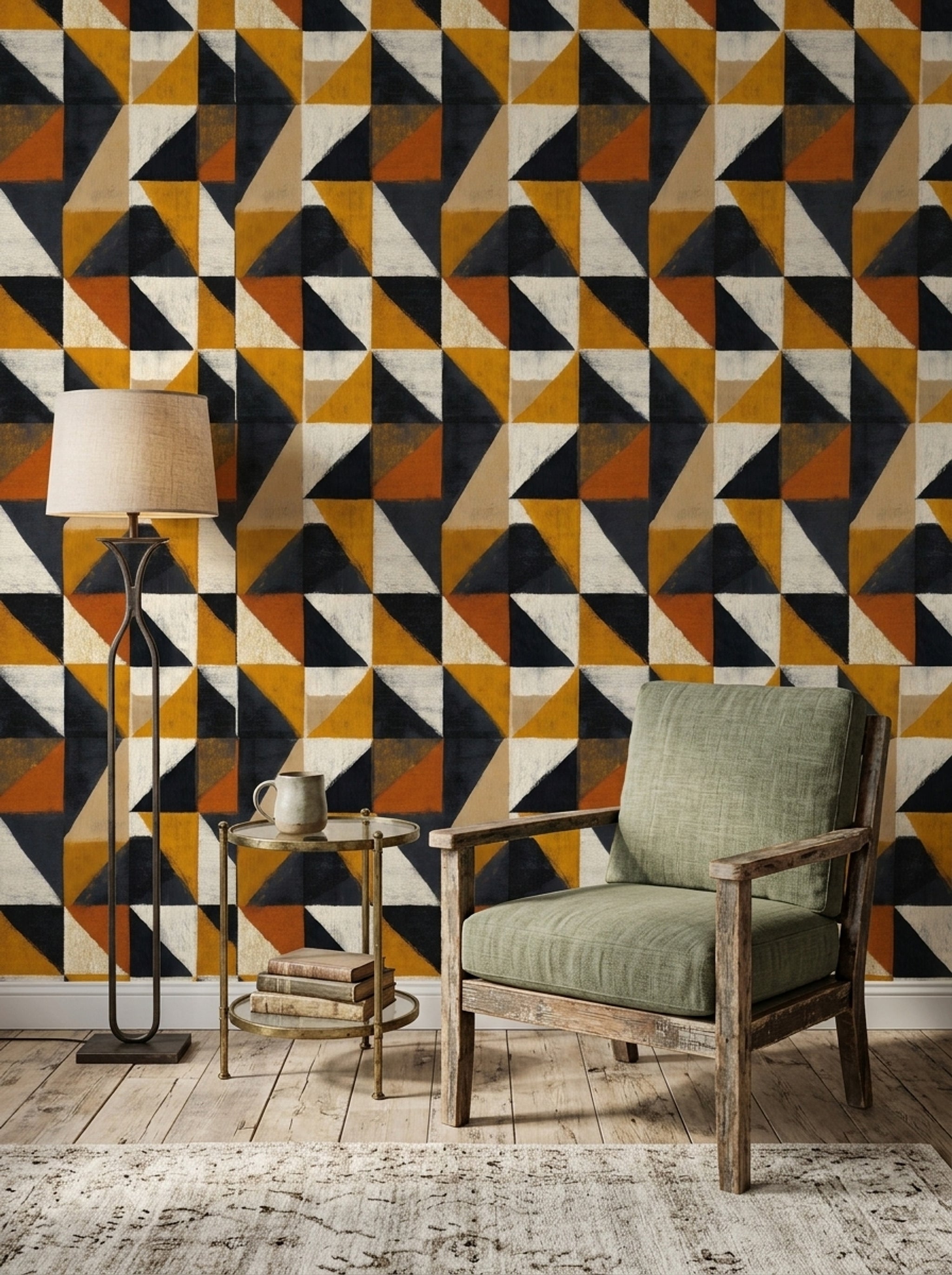 Mid Century Modern Wallpaper Retro Modern Removable Wall Decor