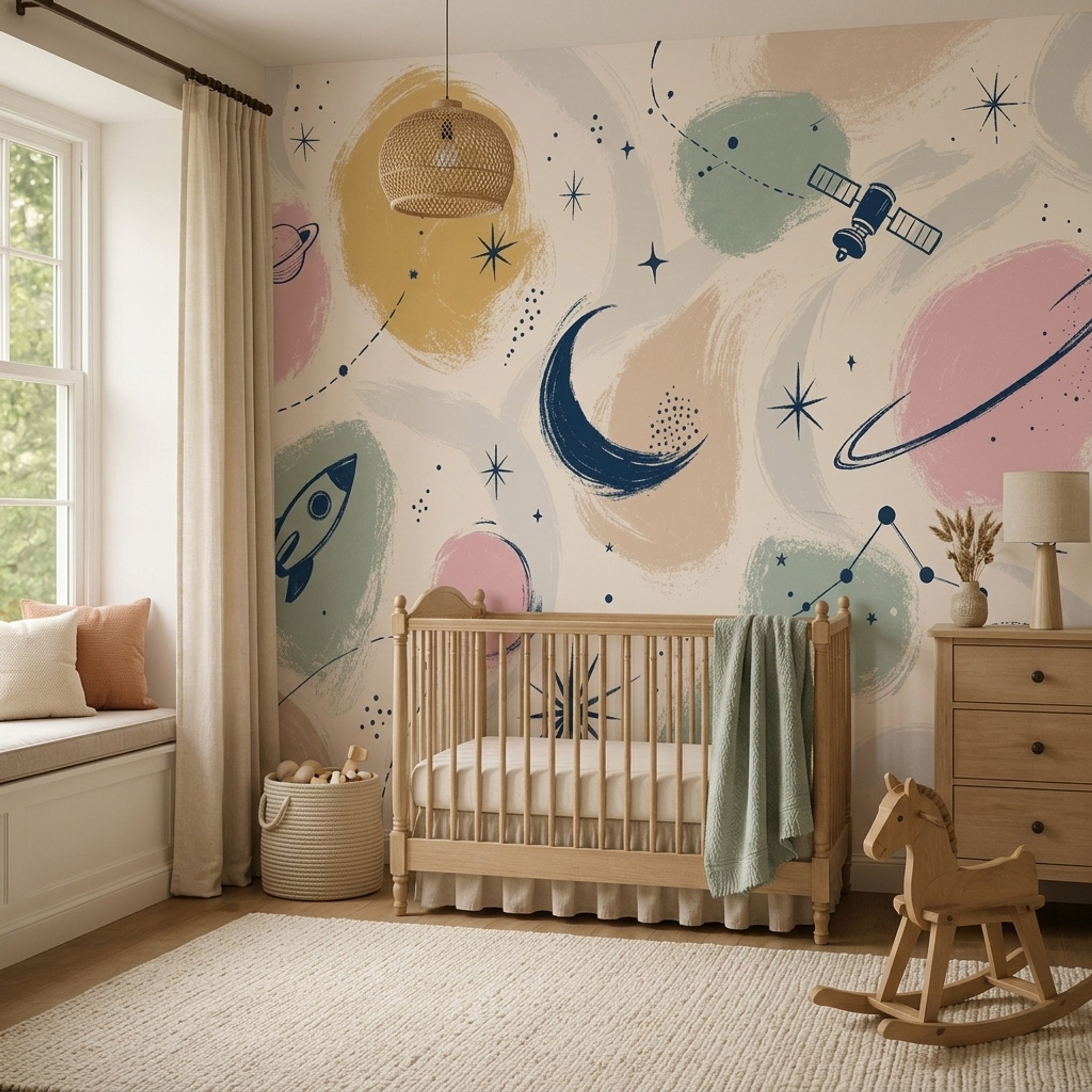 White Background Wallpaper Space Removable Kids Wall Decor