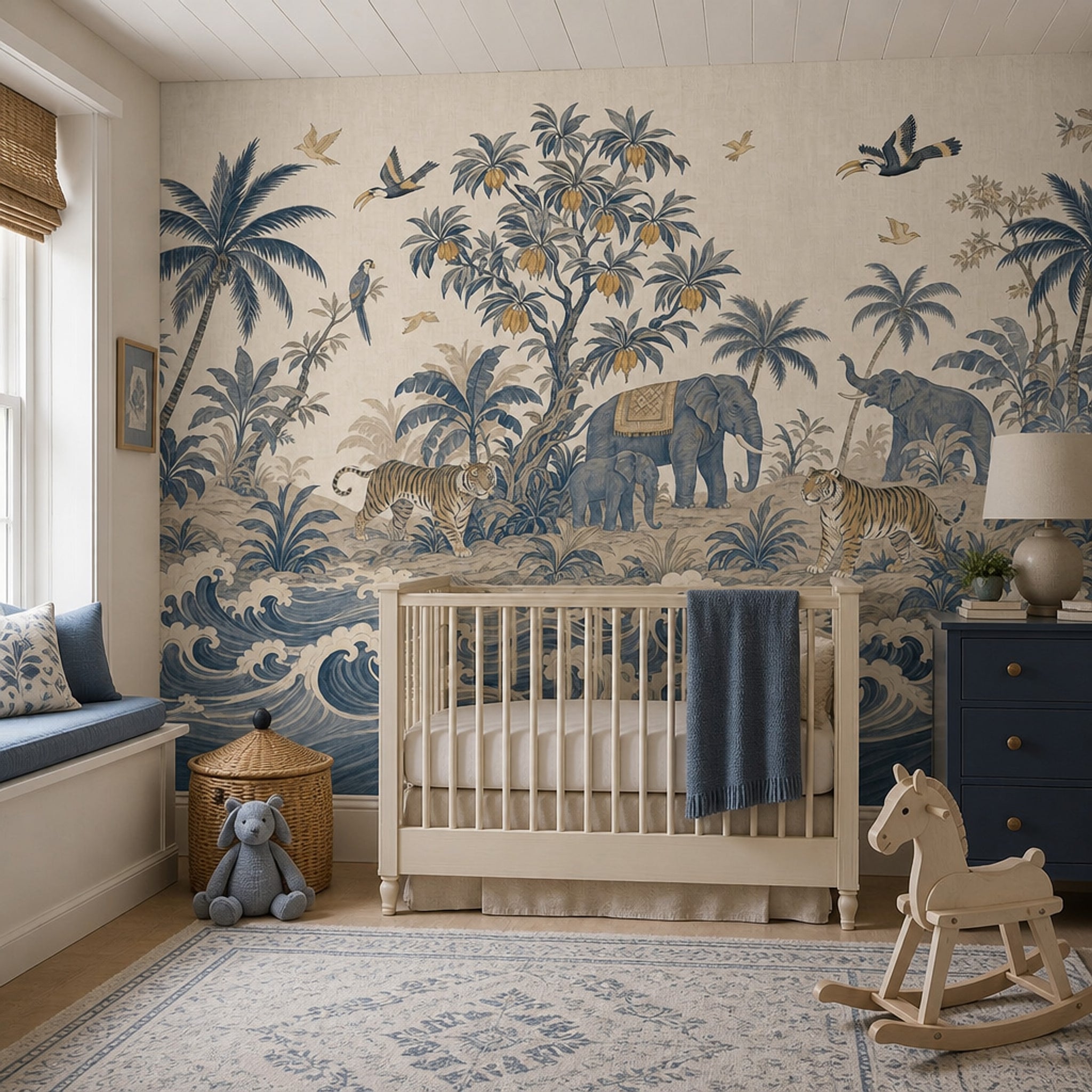 Tropical Landscape Wallpaper Jungle Elephants Wall Mural