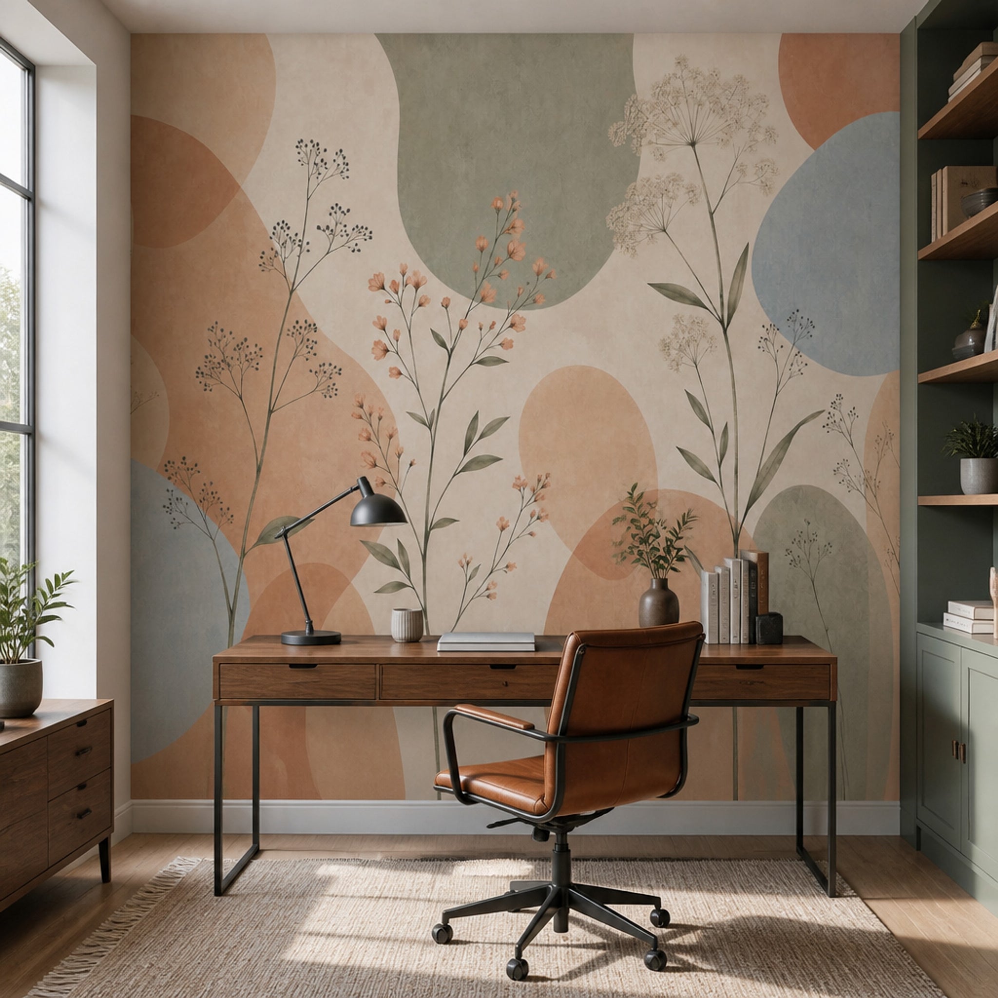 Watercolor Texture Wallpaper Pastel Botanical Removable Wildflower Wall Decor